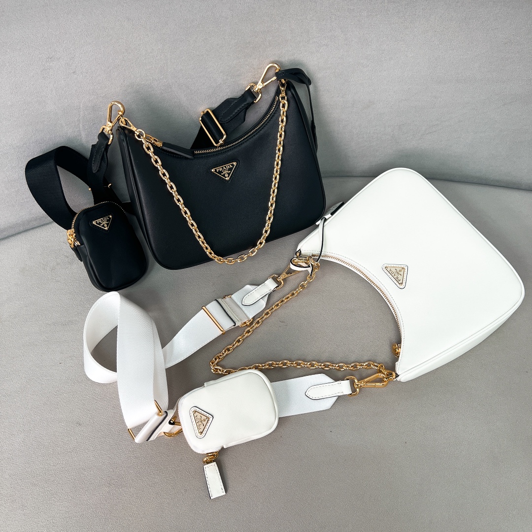 [TOP] PRADA Re-Edition 2005 Hobo Bag Cowhide 23x17x6.5cm - 2 Color