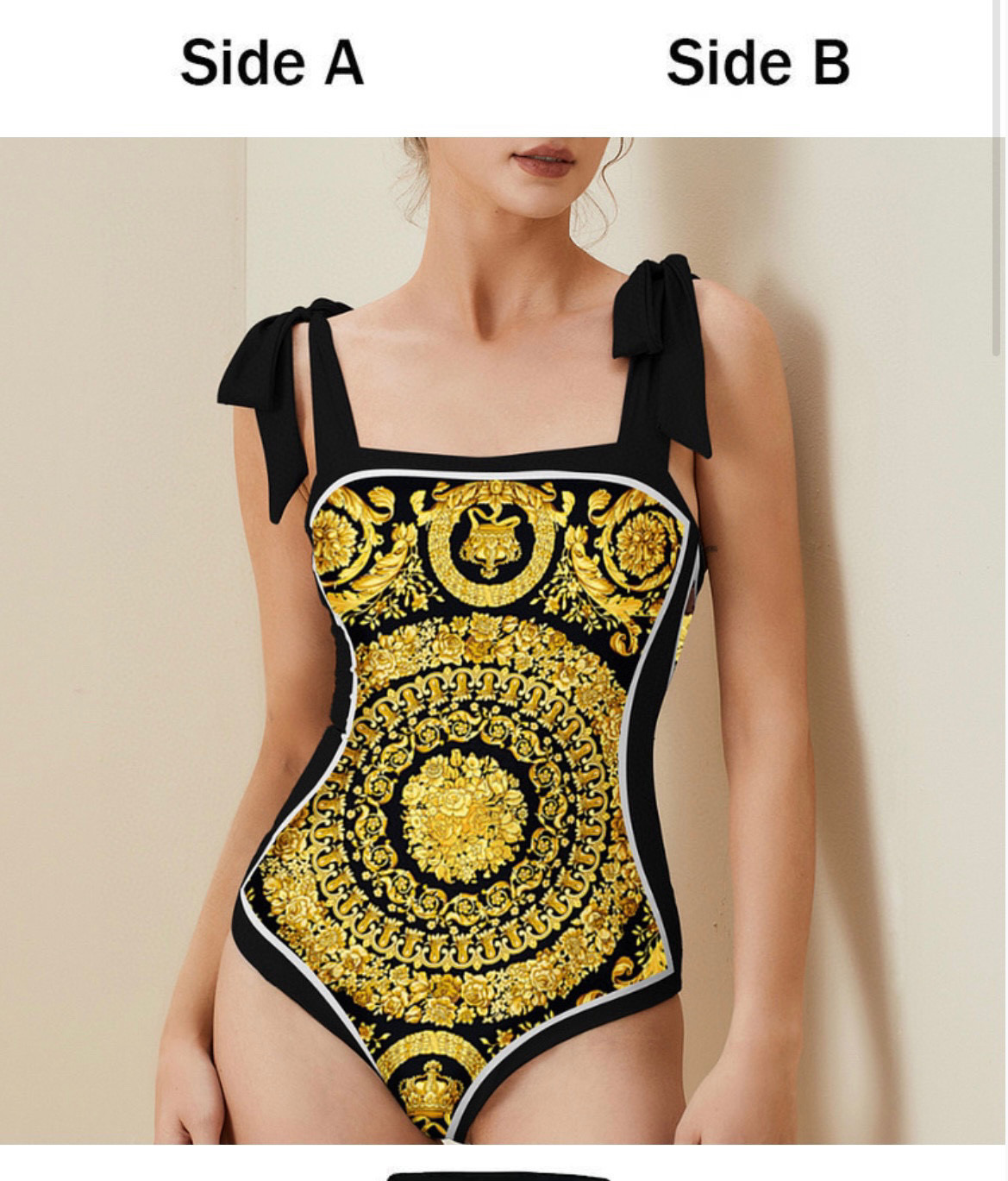 [TOP] VERSACE One-Piece Swimsuit Set - Black