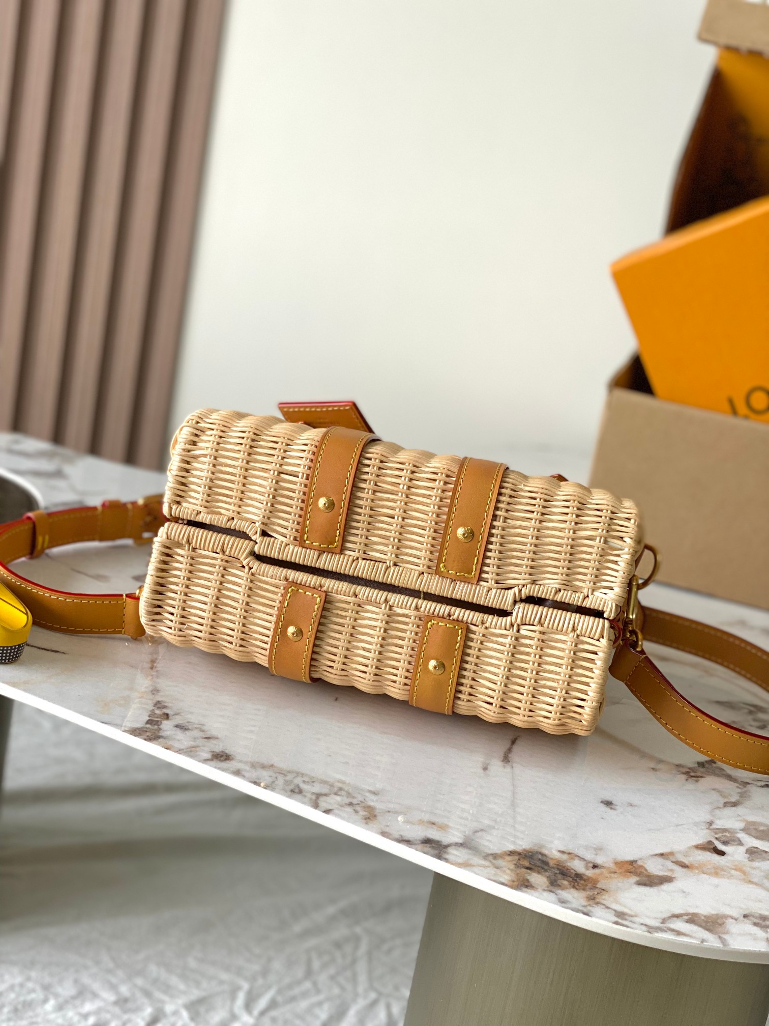 [TOP] Louis Vuitton LV Keepall Bandoulière 25 Rattan Handbag 25*15*11cm - Brown