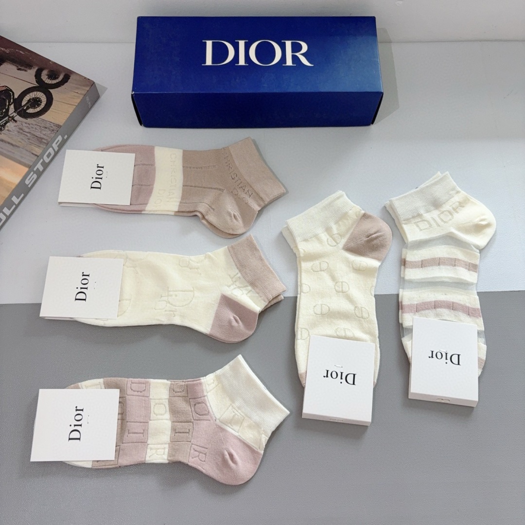 [Top] Christian Dior Socks - 5 Pieces as a Set