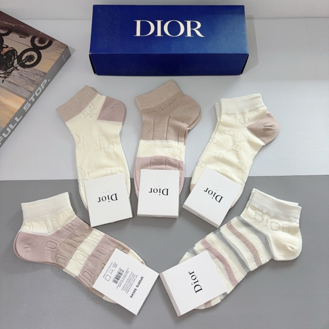 [Top] Christian Dior Socks - 5 Pieces as a Set