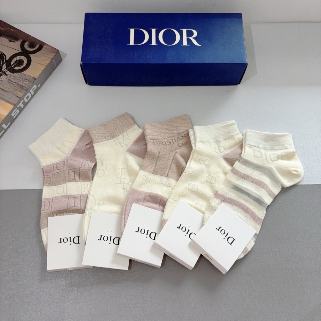 [Top] Christian Dior Socks - 5 Pieces as a Set