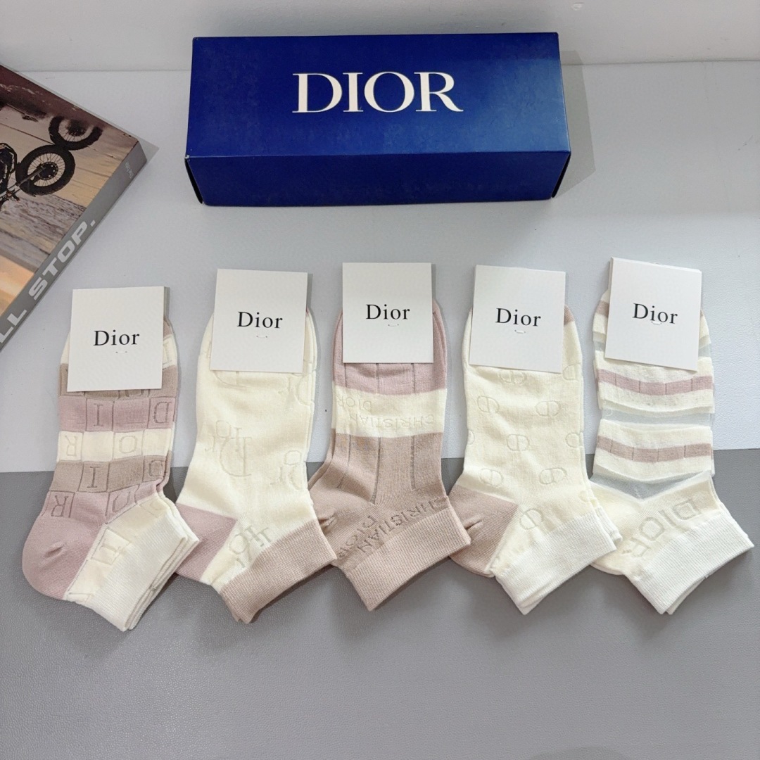 [Top] Christian Dior Socks - 5 Pieces as a Set
