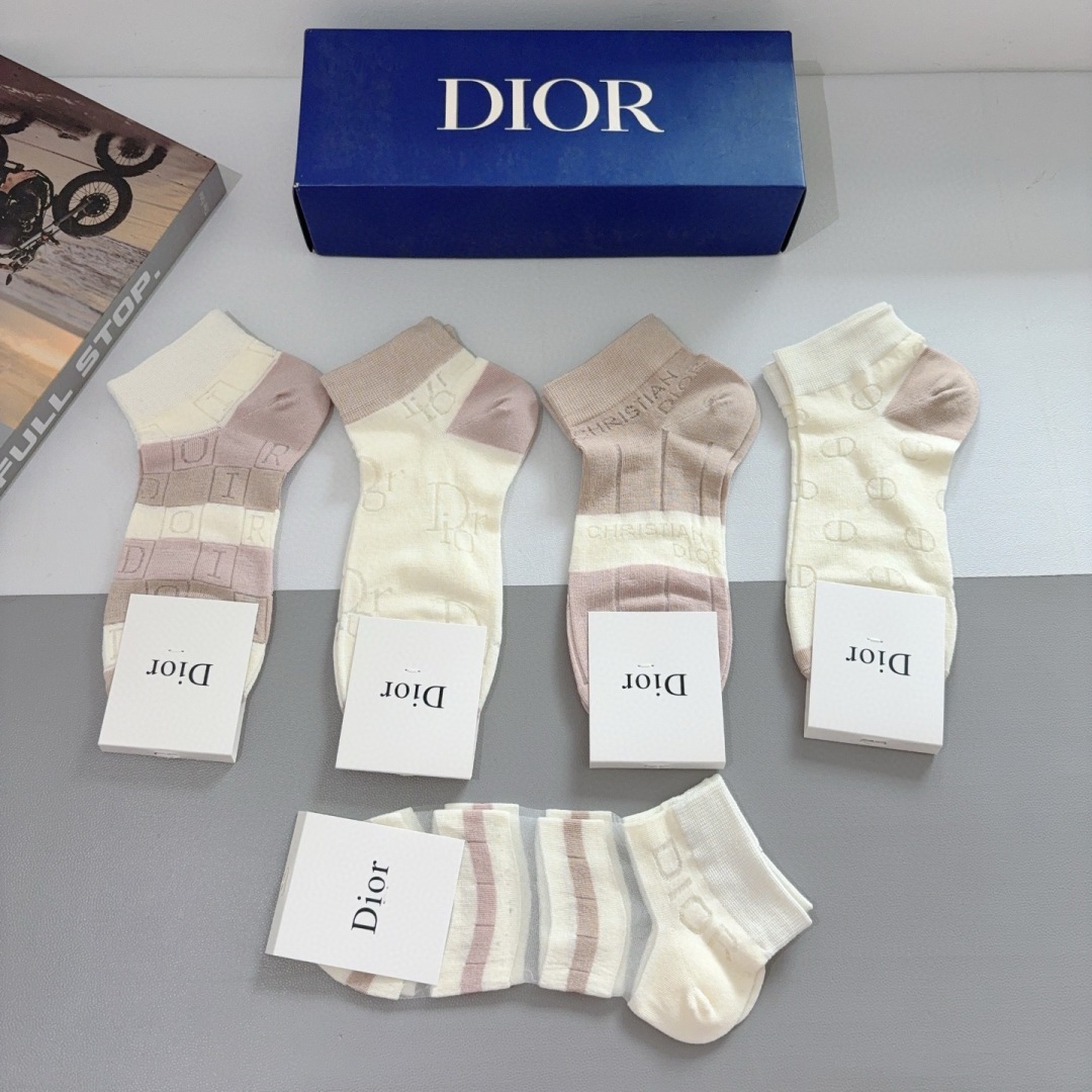 [Top] Christian Dior Socks - 5 Pieces as a Set