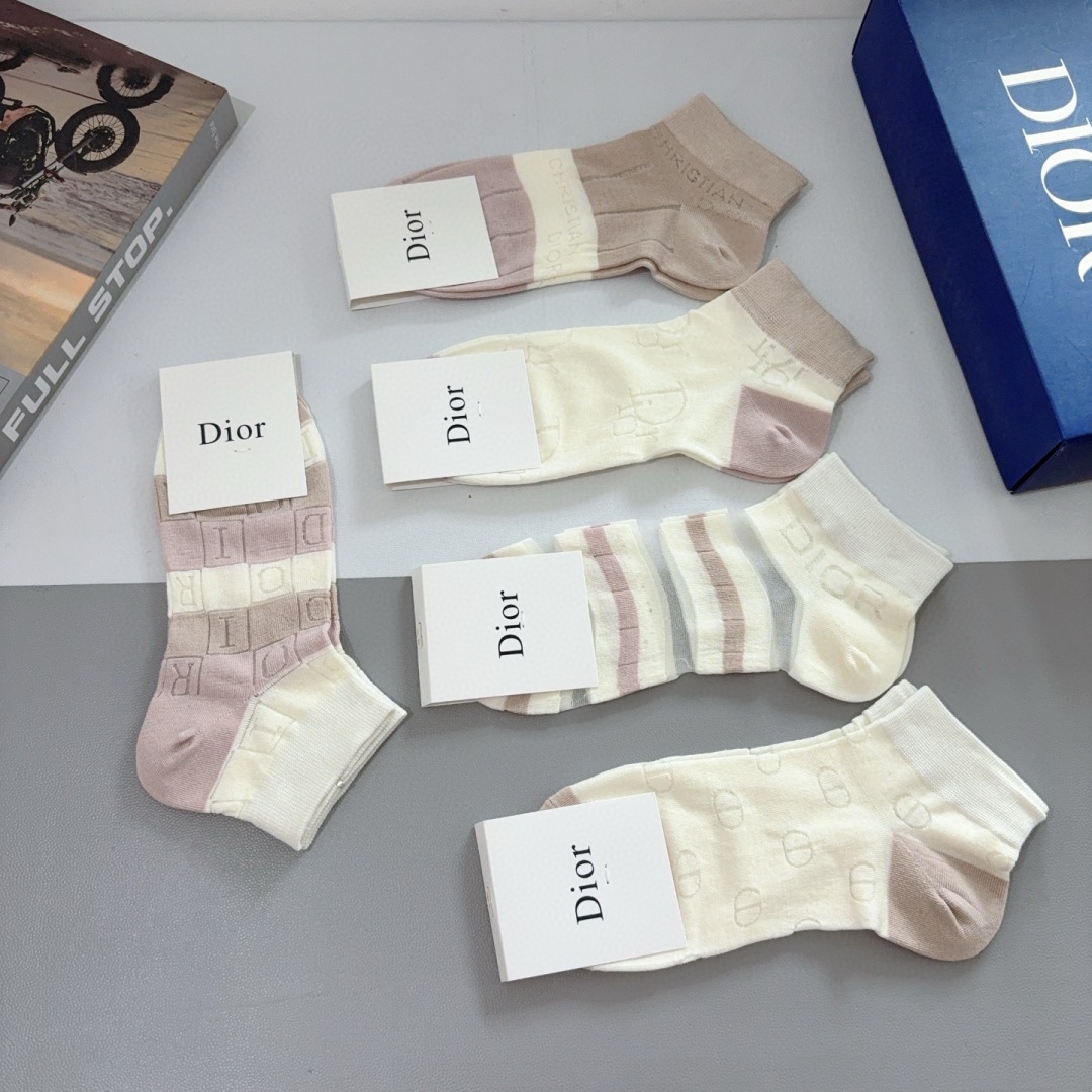 [Top] Christian Dior Socks - 5 Pieces as a Set