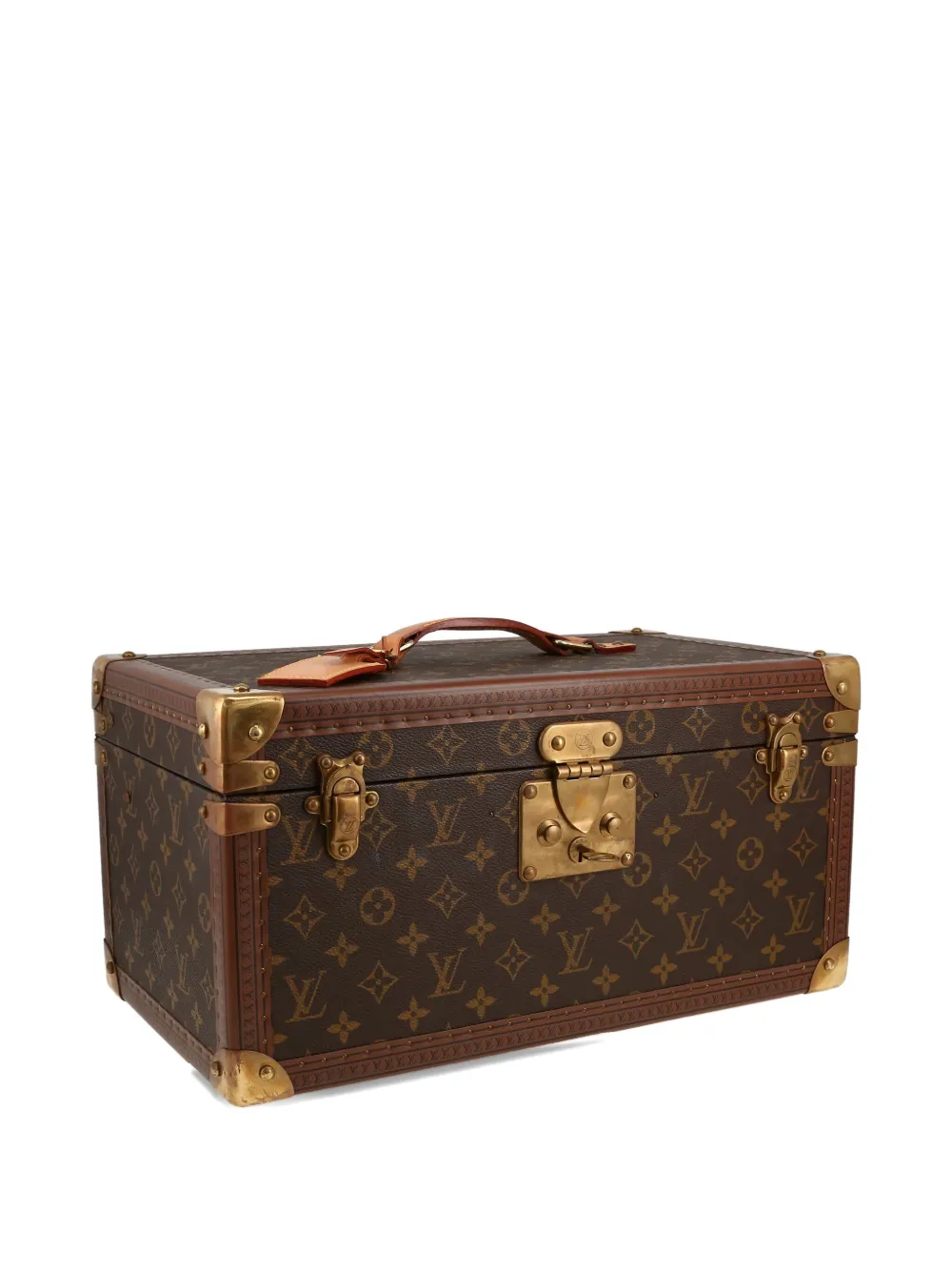 [TOP] Louis Vuitton LV MONOGRAM CANVAS BOITE BOUTEILLES TRUNK WITH BRASS HARDWARE 40 x 20 x 22 cm - Brown