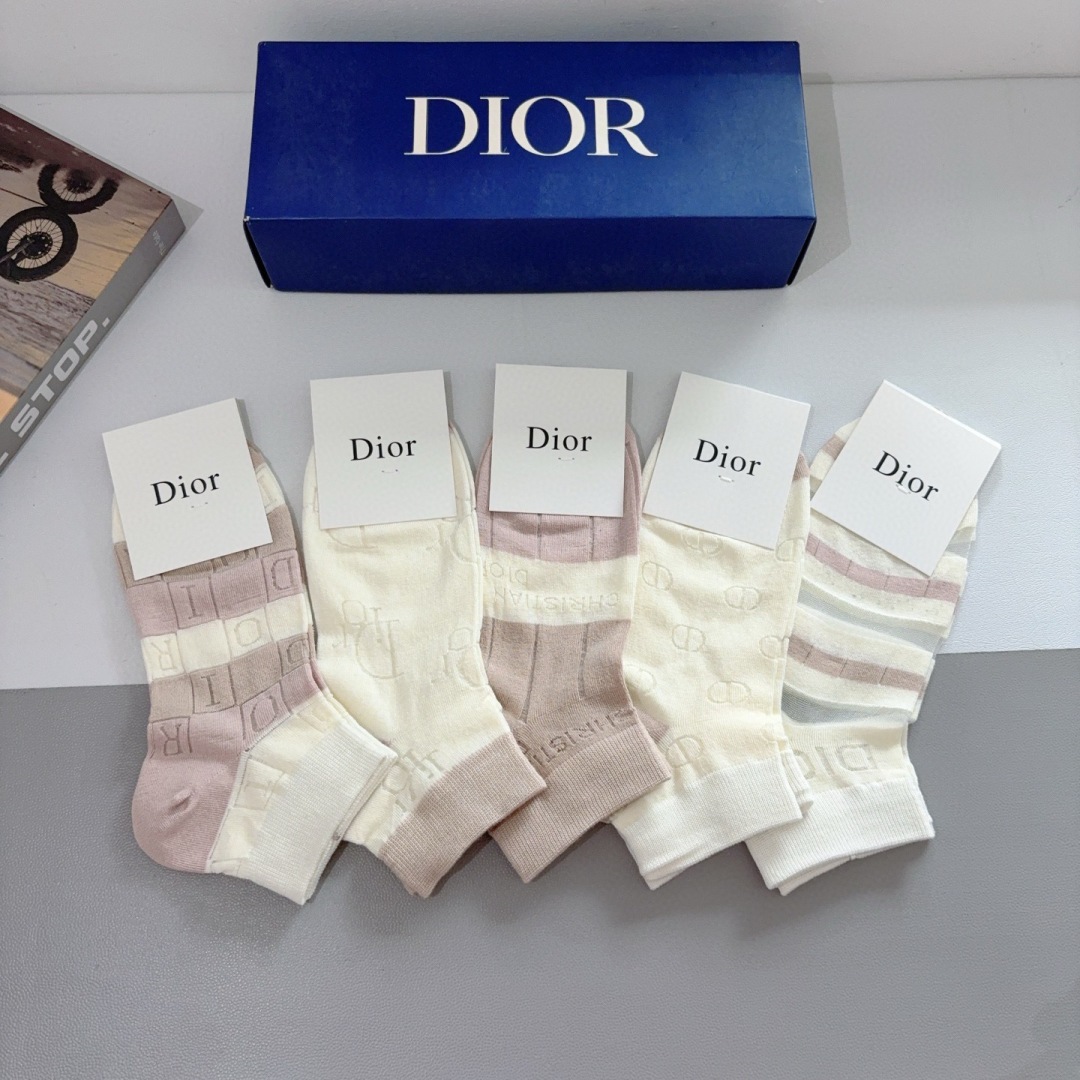 [Top] Christian Dior Socks - 5 Pieces as a Set