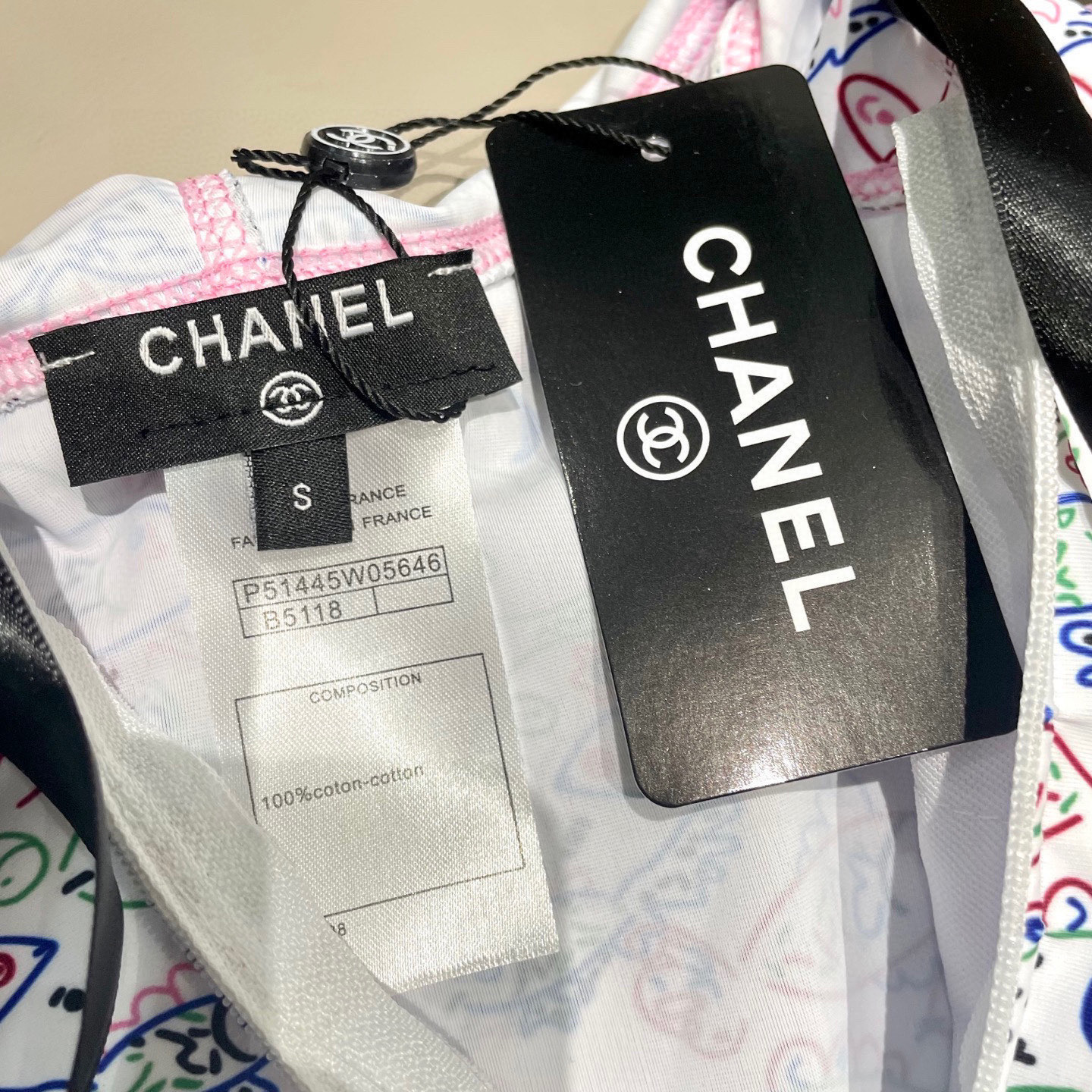 [TOP] CHANEL One-Piece Swimsuit - White