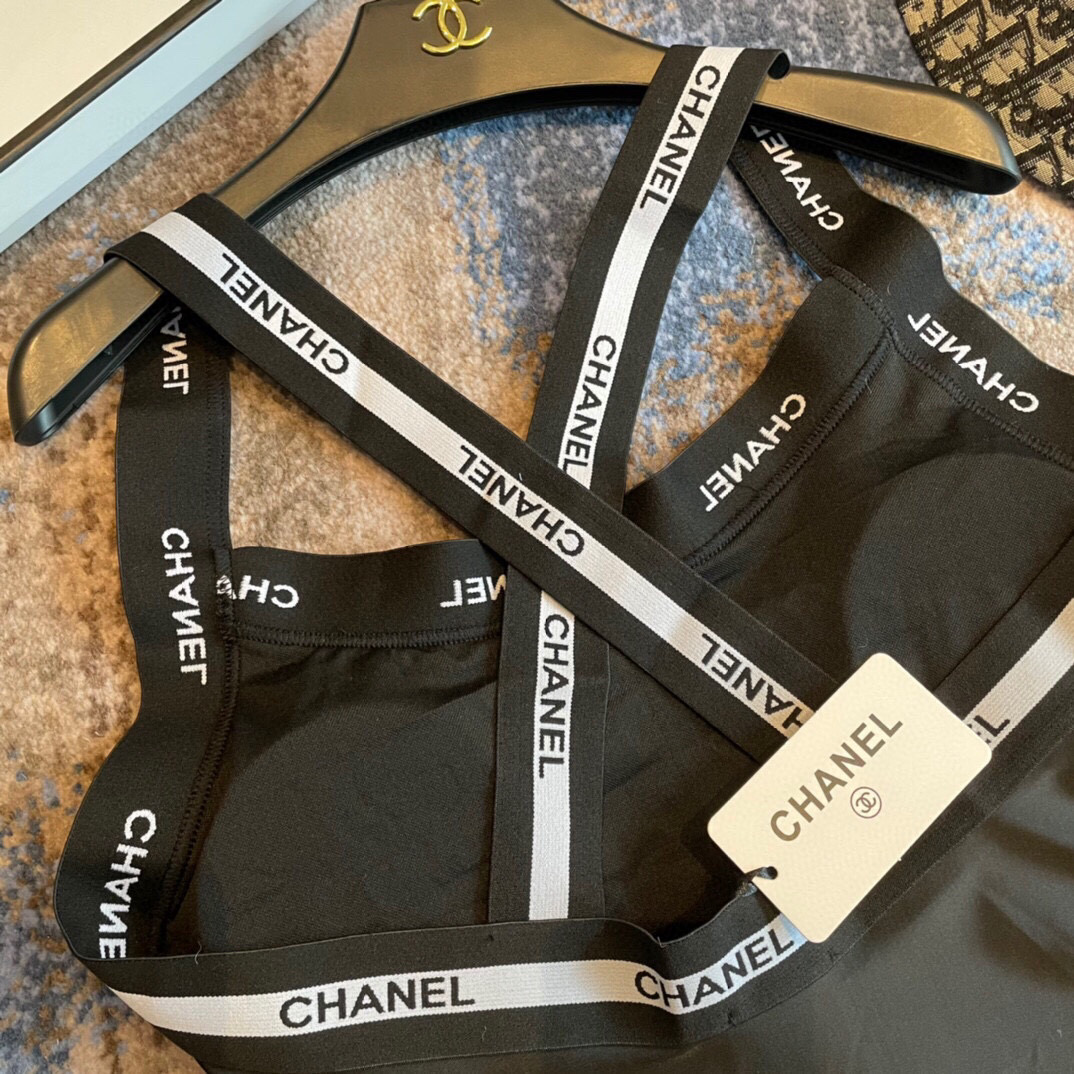 [TOP] CHANEL One-Piece Swimsuit - Black