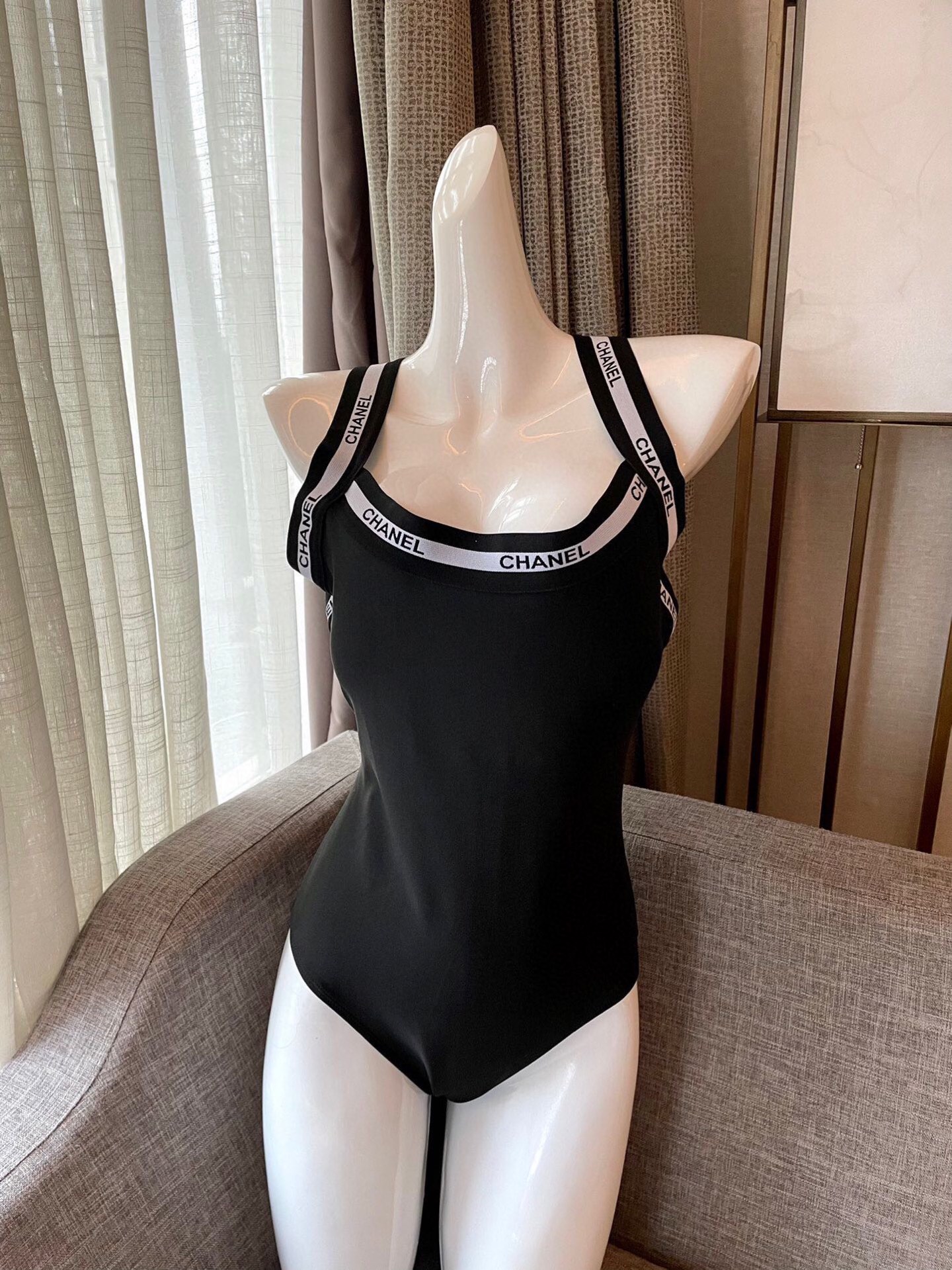 [TOP] CHANEL One-Piece Swimsuit - Black