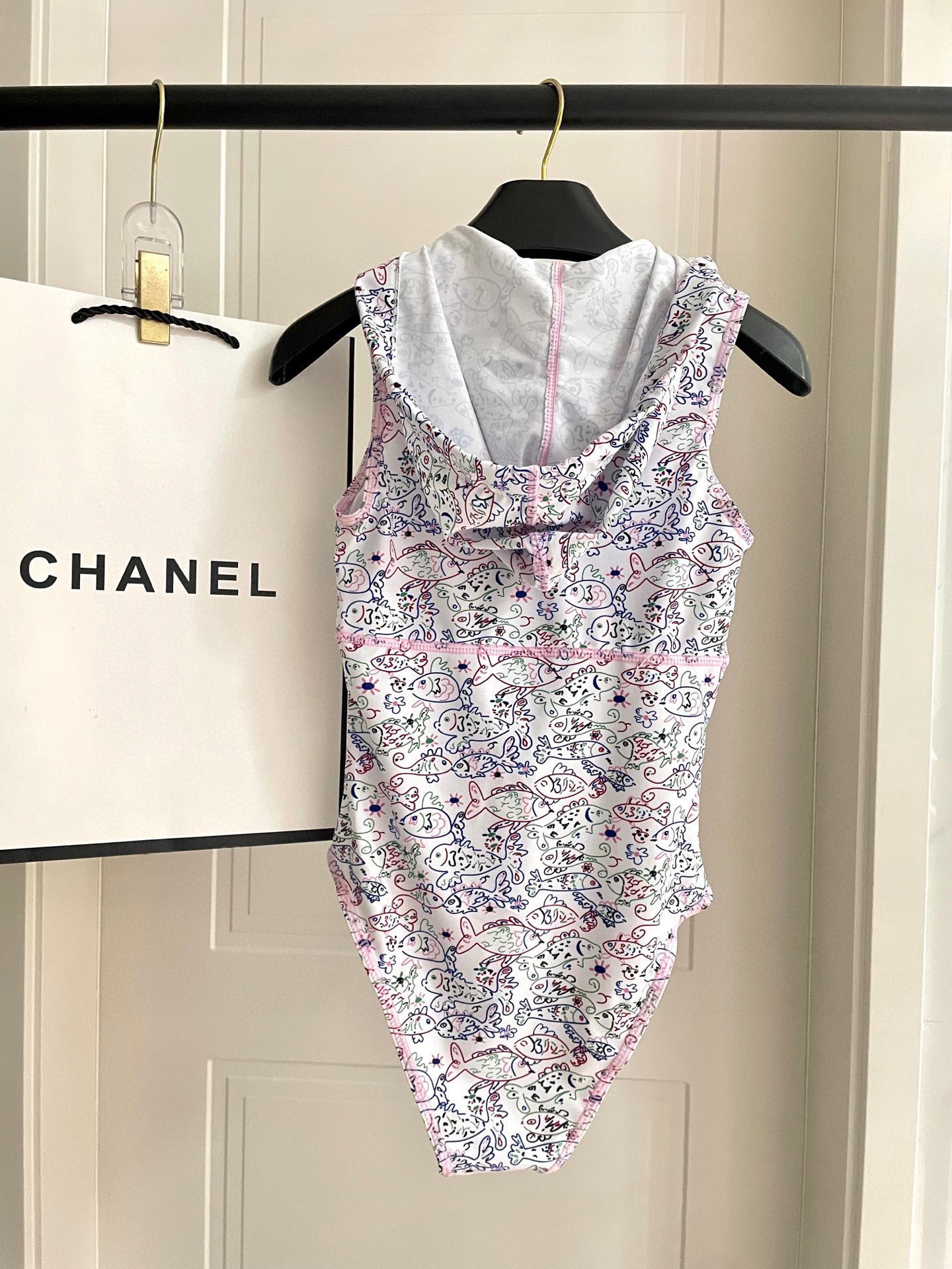 [TOP] CHANEL One-Piece Swimsuit - White