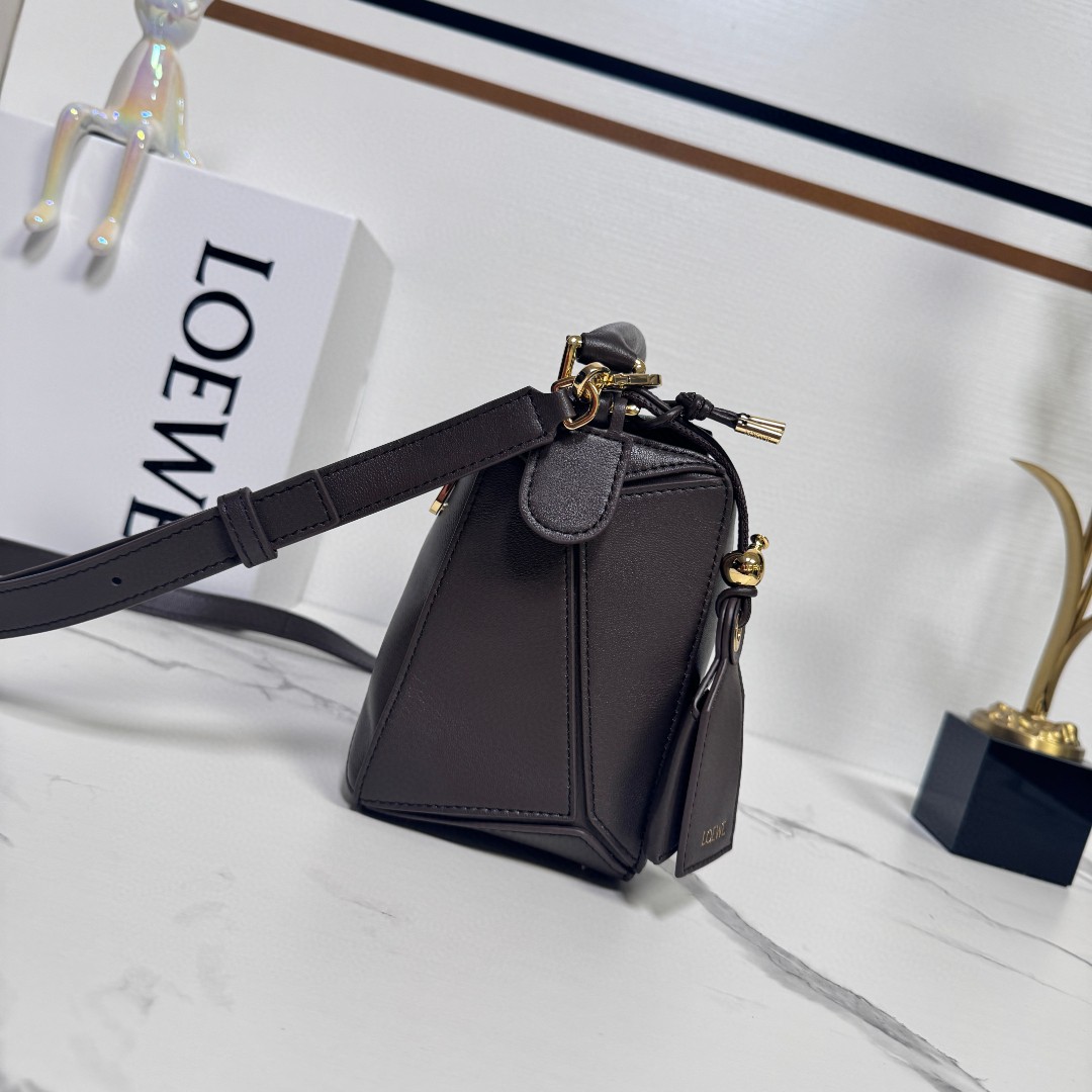 [TOP] LOEWE Small Puzzle Bag Nappa Lambskin 24×10.5×16 CM - Dark Chestnut