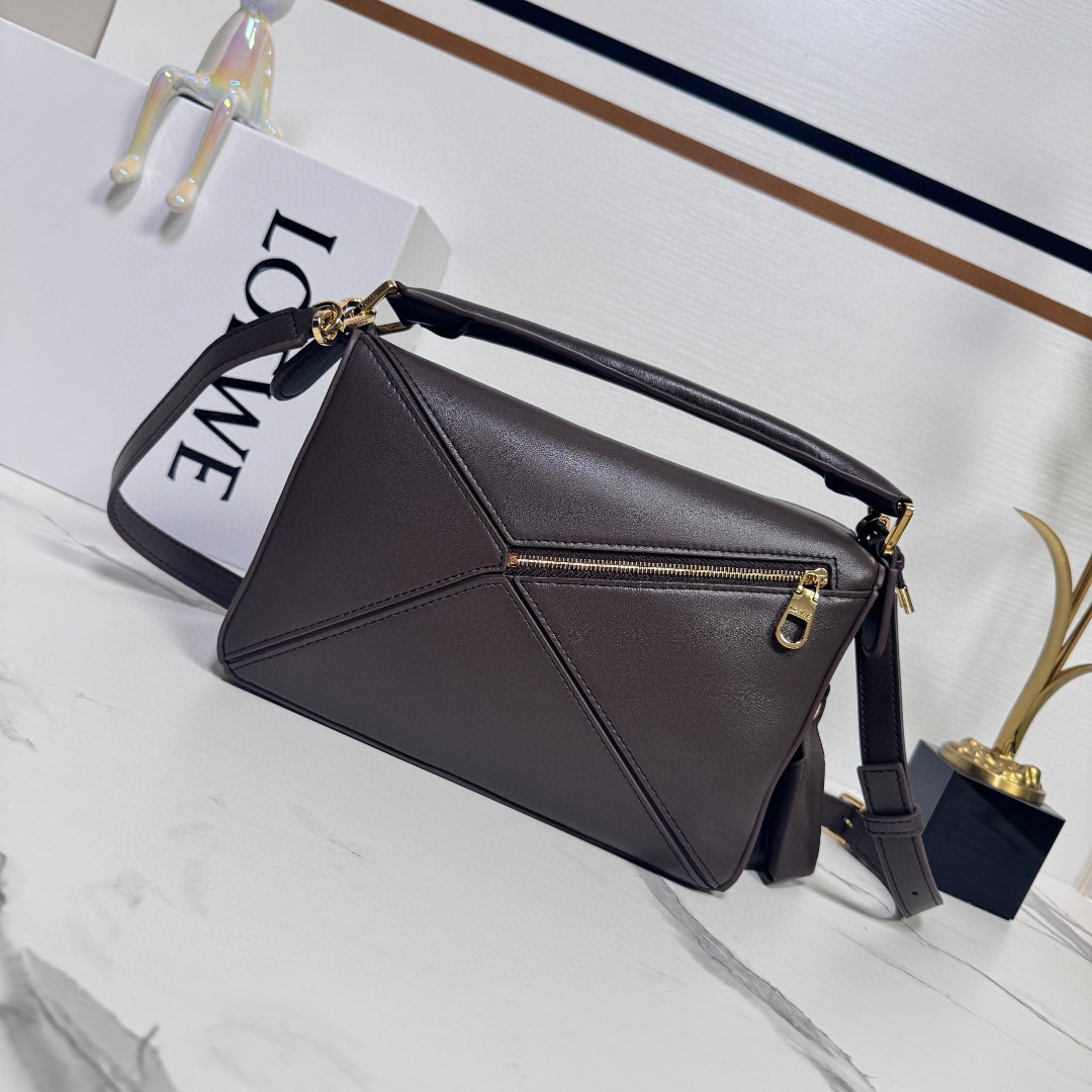 [TOP] LOEWE Small Puzzle Bag Nappa Lambskin 24×10.5×16 CM - Dark Chestnut