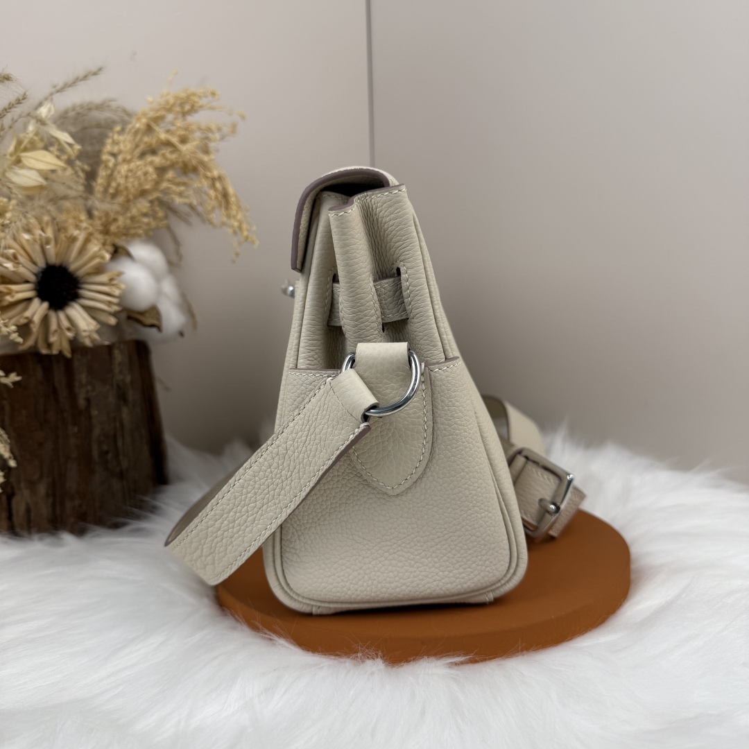 [TOP] HERMES Kelly Messenger Bag 25cm - Craie & SHW