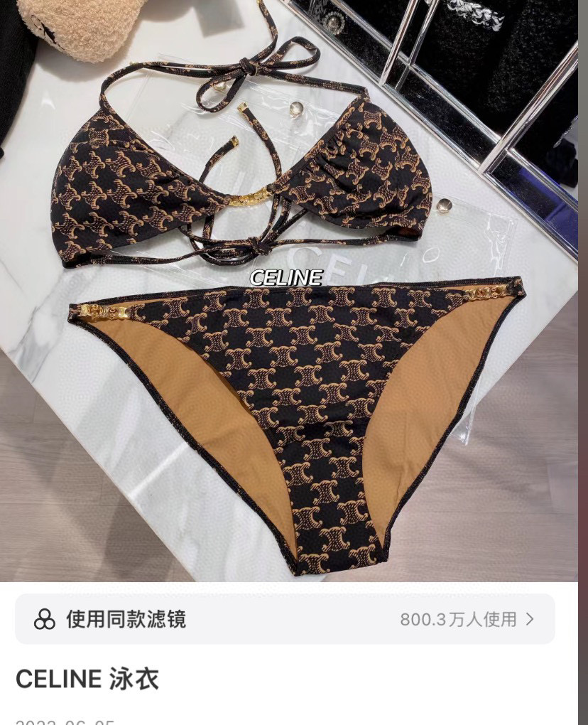 [TOP] CELINE Bikini Swimsuit - Monogram
