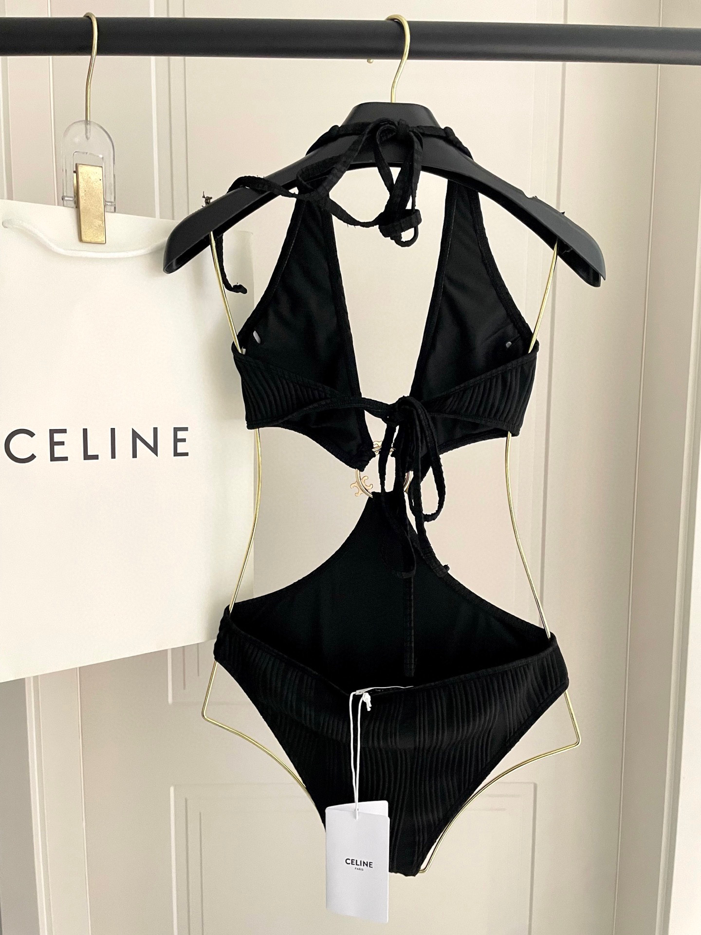 [TOP] CELINE One-Piece Swimsuit Solid Color - 2 Color