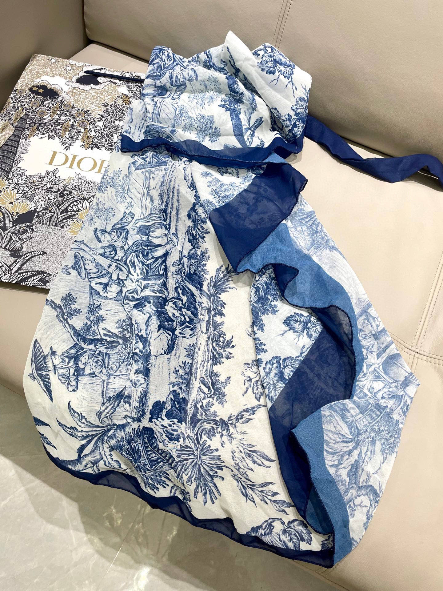 [TOP] Christian Dior One-Piece Swimsuit Set - Blue