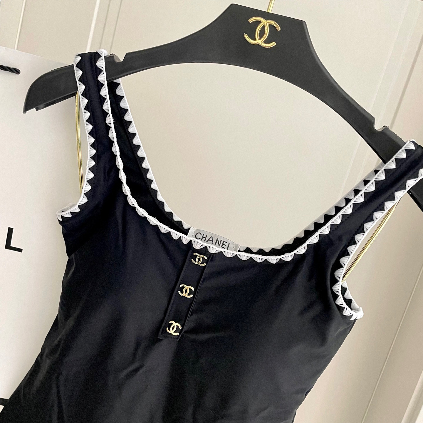 [TOP] CHANEL One-Piece Swimsuit - Black