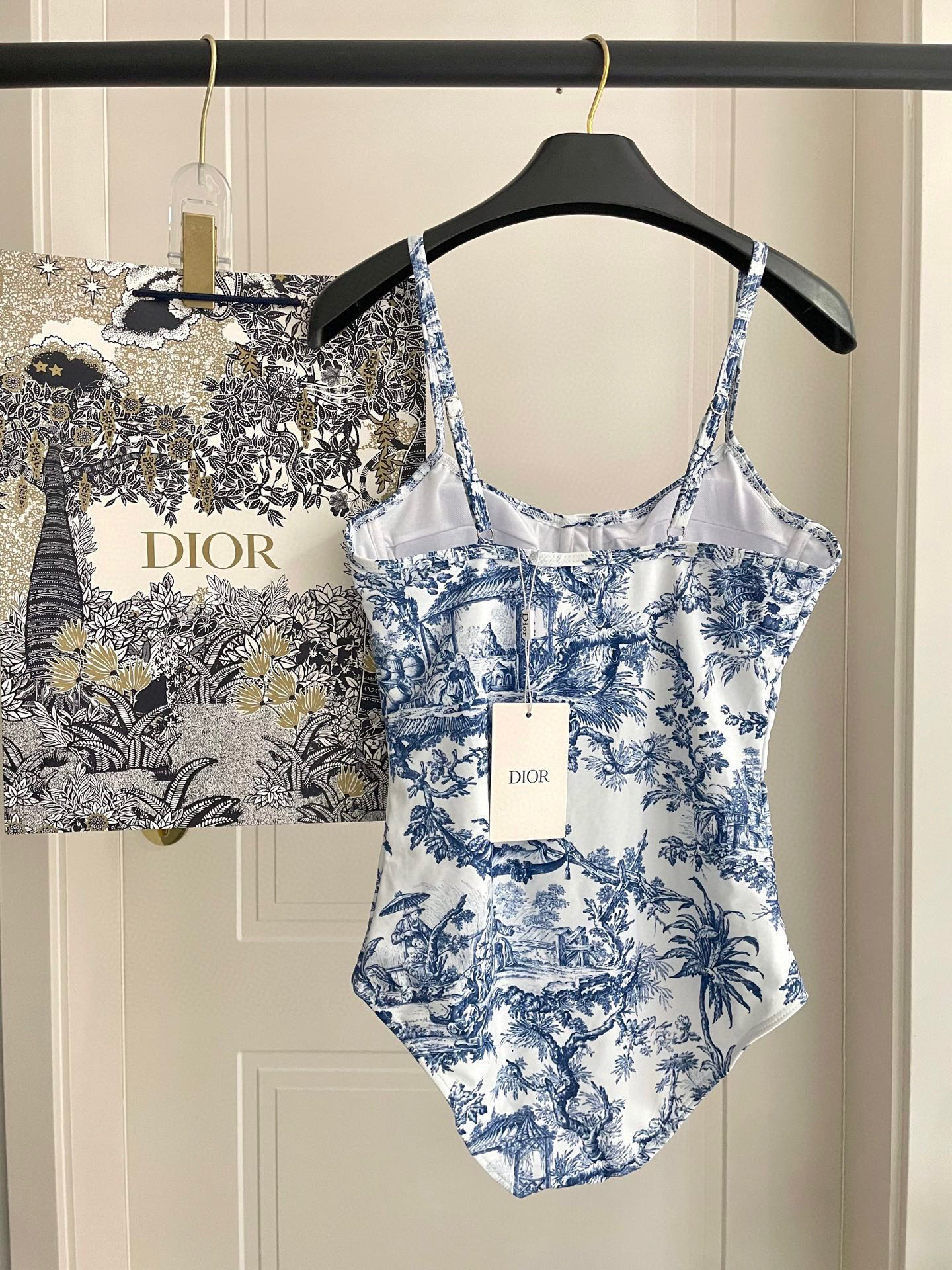 [TOP] Christian Dior One-Piece Swimsuit Set - Blue