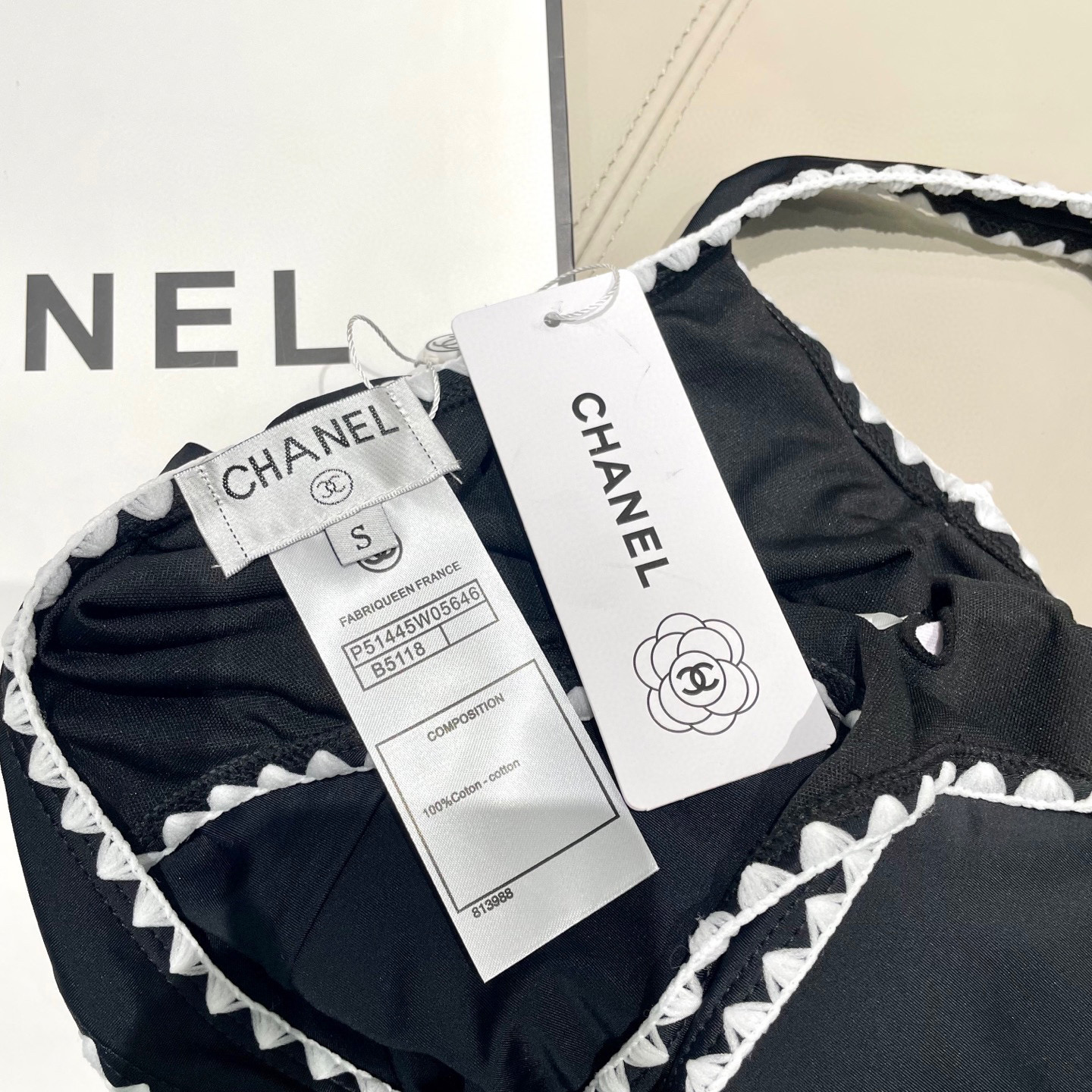[TOP] CHANEL One-Piece Swimsuit - Black