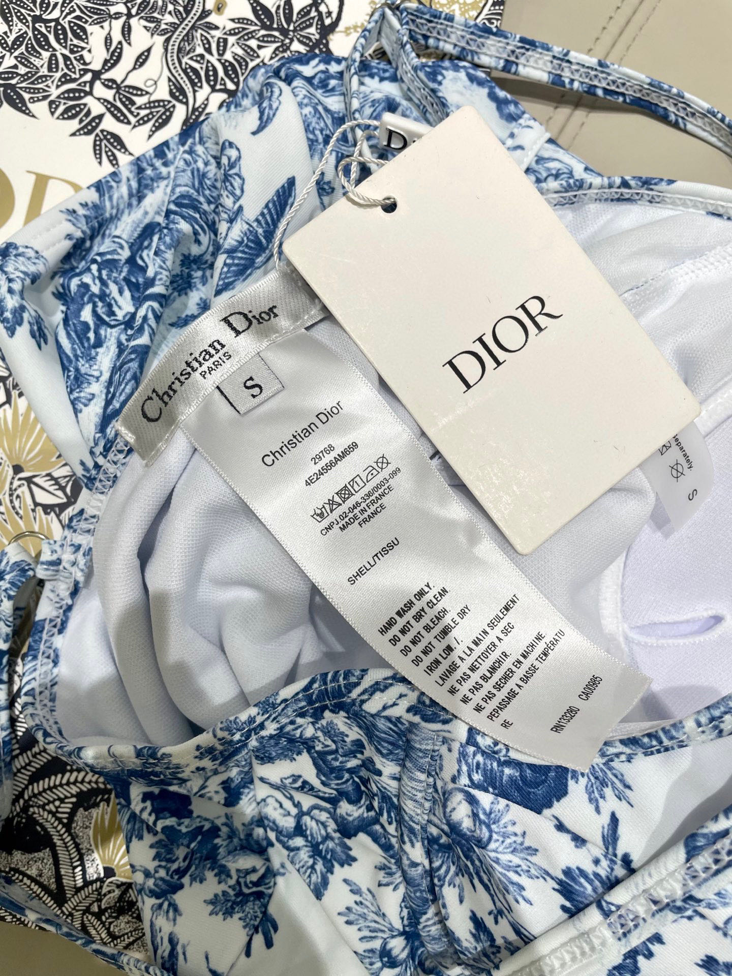 [TOP] Christian Dior One-Piece Swimsuit Set - Blue