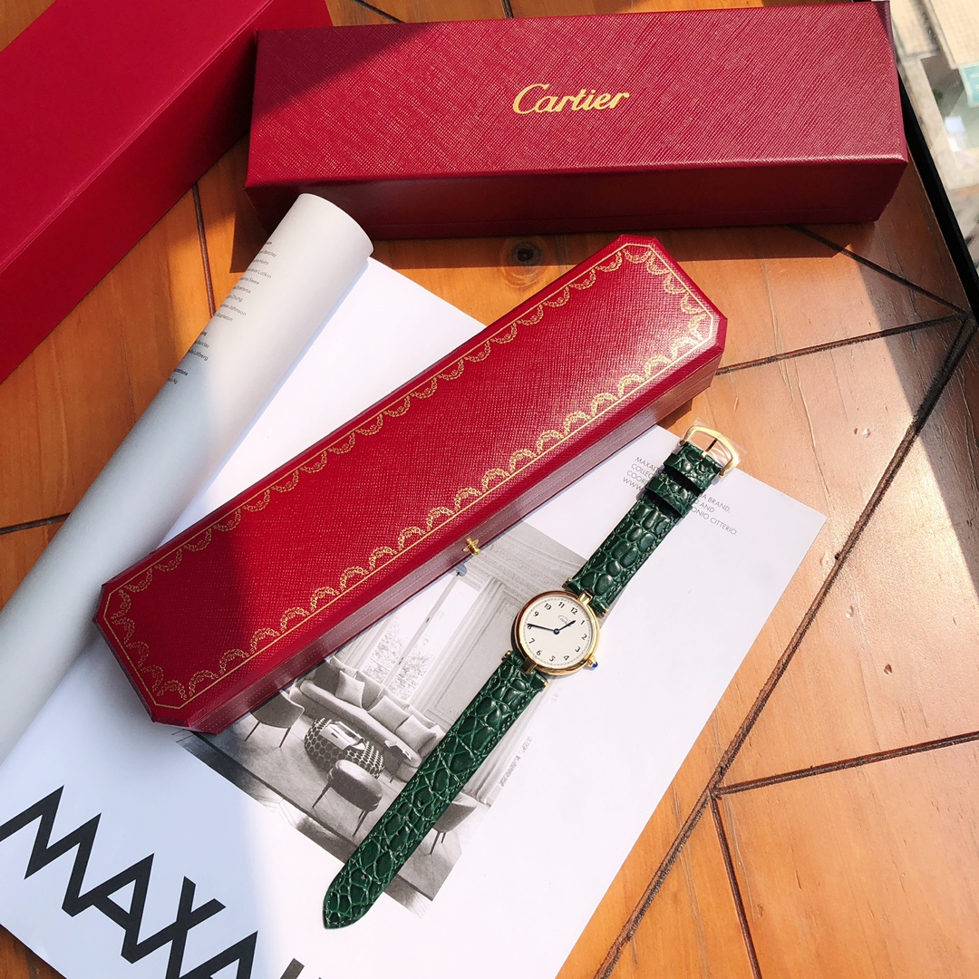[TOP] Cartier 30mm Must De 21 Watch - Green