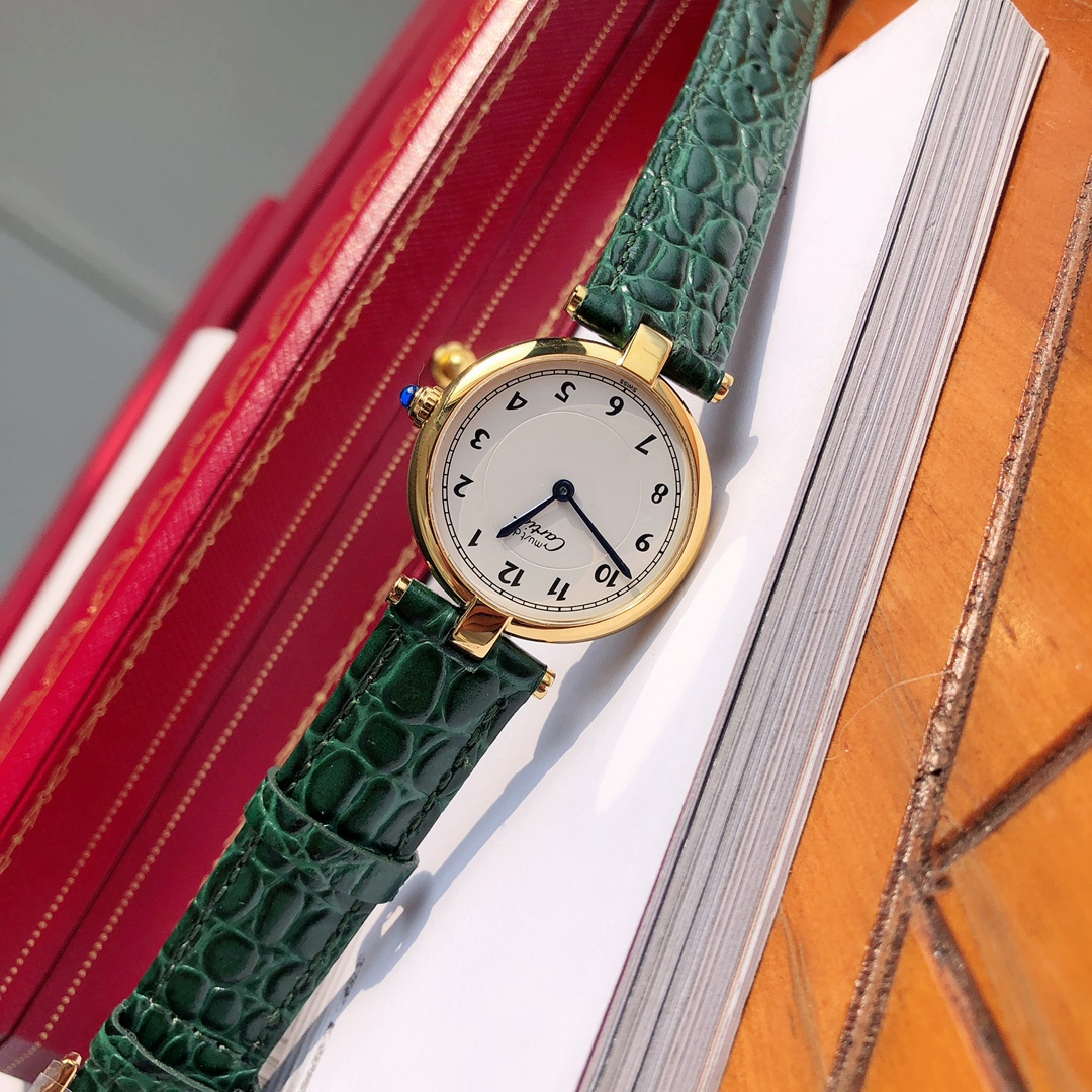 [TOP] Cartier 30mm Must De 21 Watch - Green