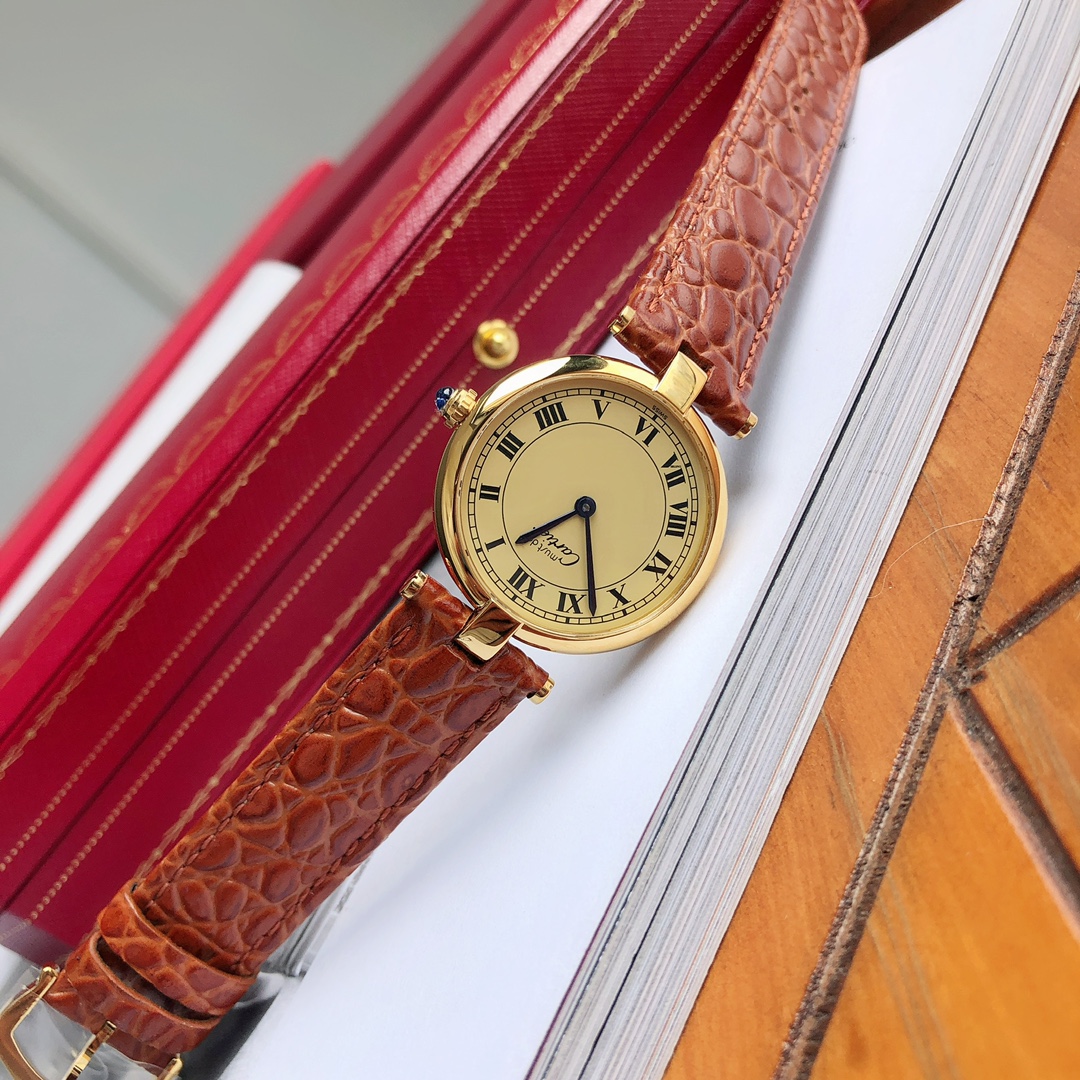 [TOP] Cartier 30mm Must De 21 Watch - Brown