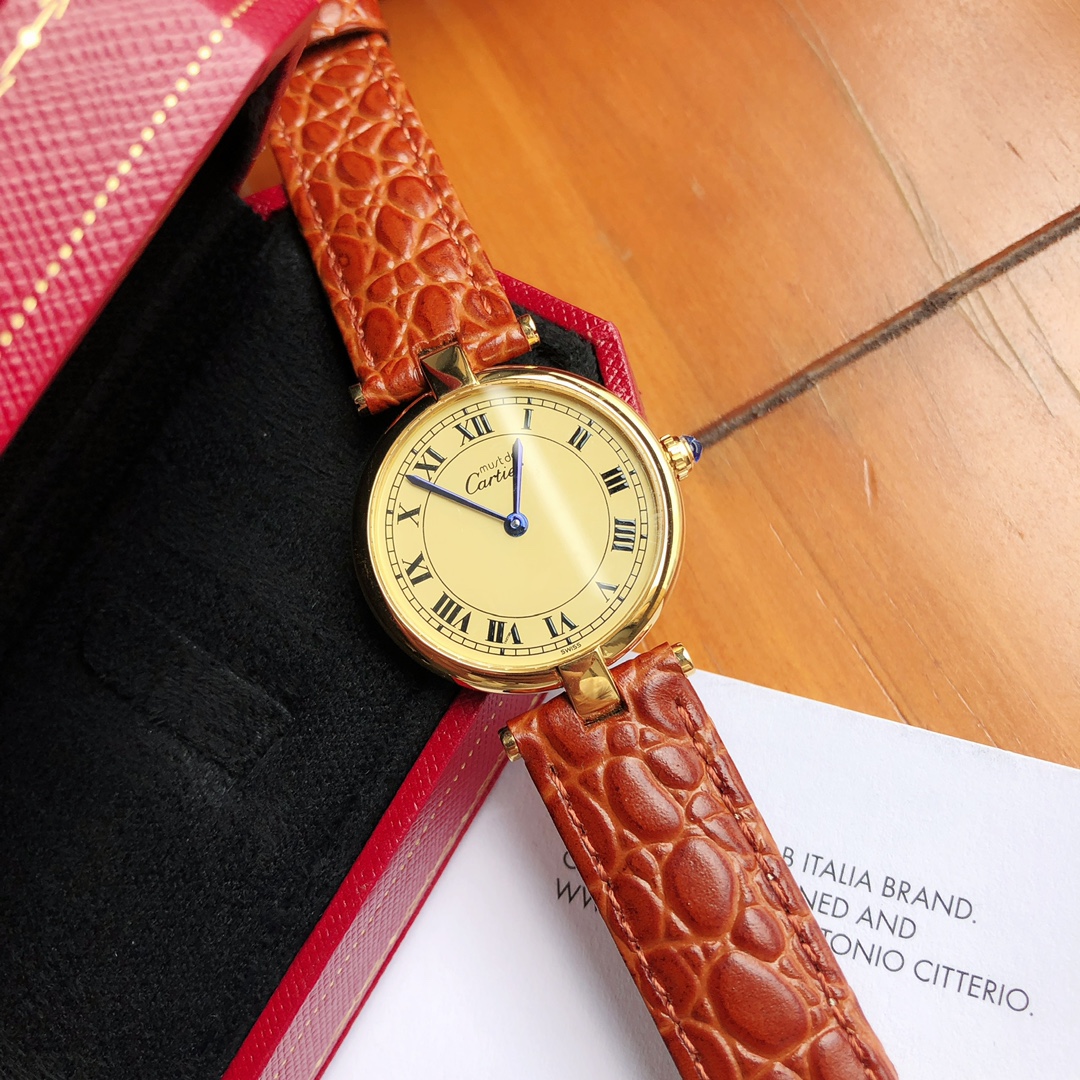 [TOP] Cartier 30mm Must De 21 Watch - Brown