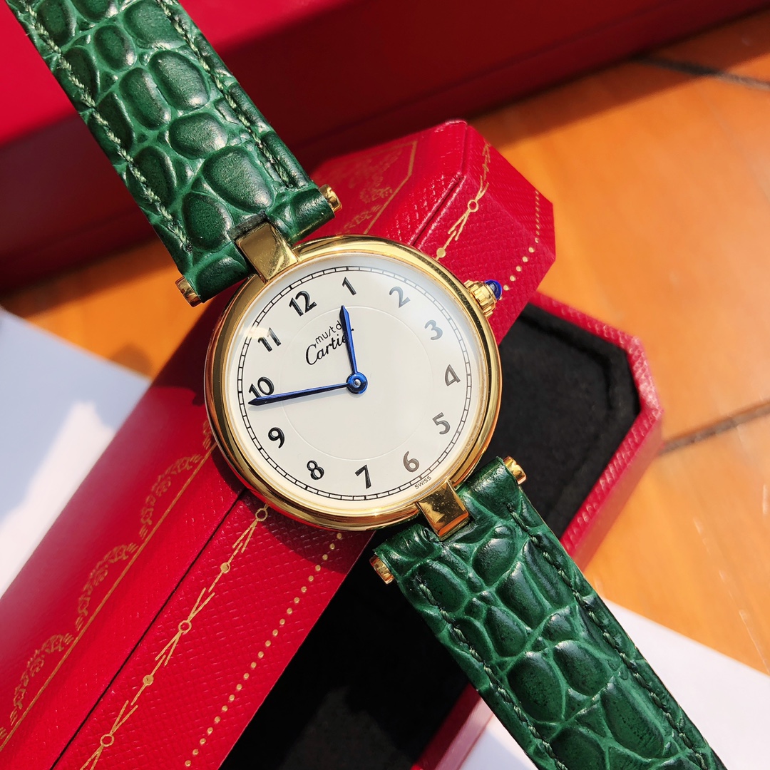 [TOP] Cartier 30mm Must De 21 Watch - Green