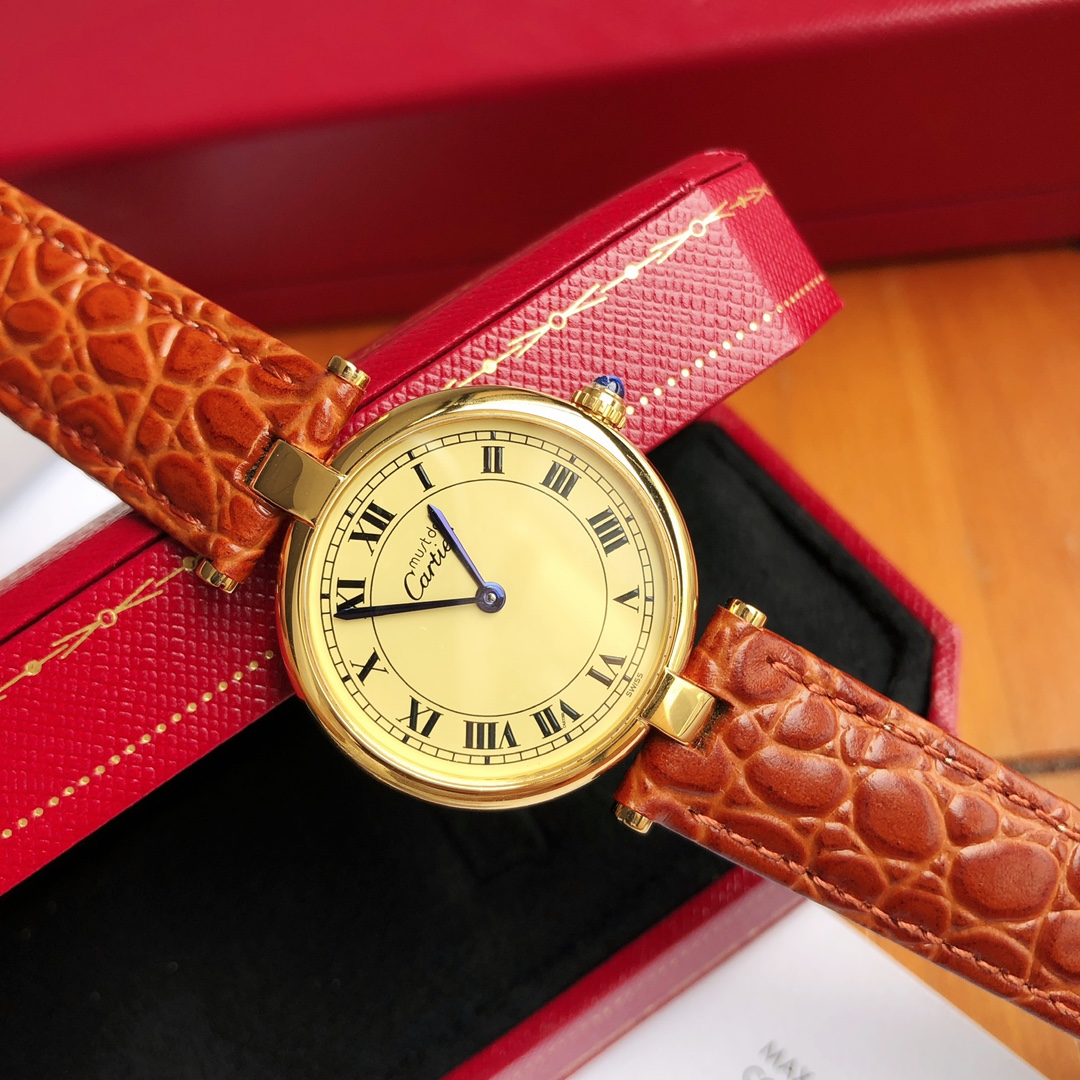 [TOP] Cartier 30mm Must De 21 Watch - Brown