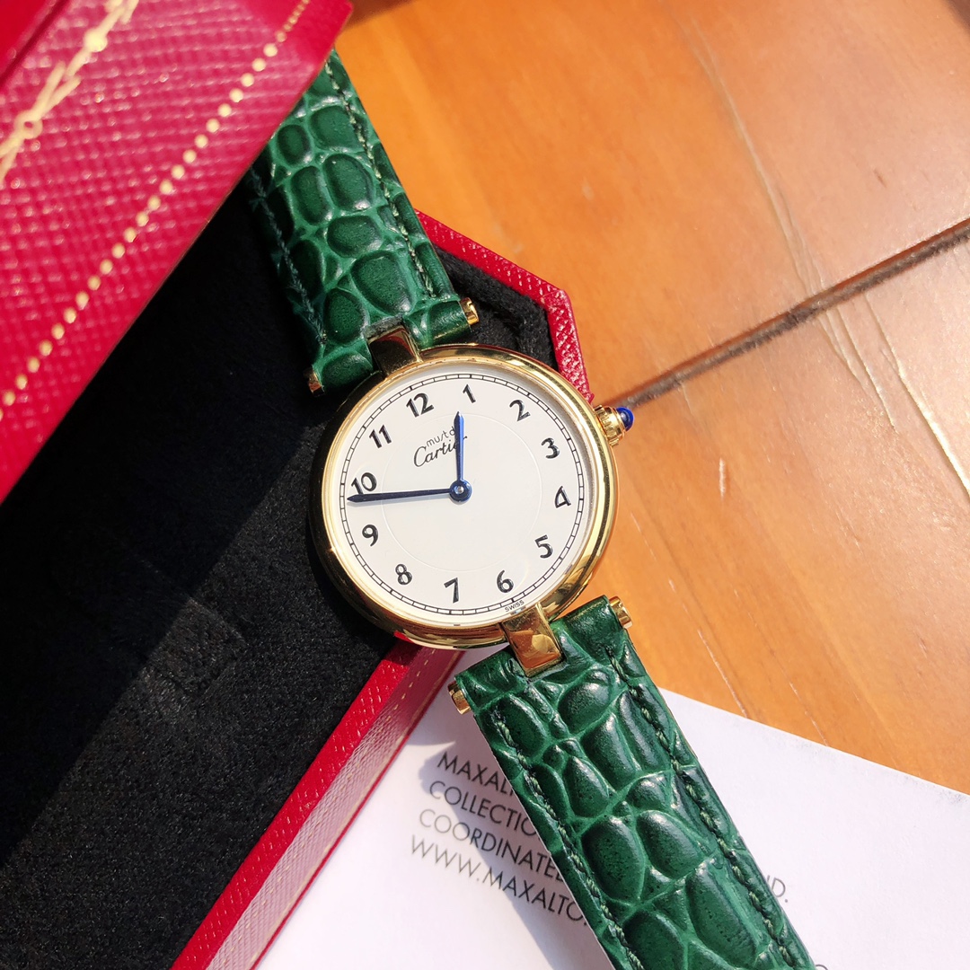 [TOP] Cartier 30mm Must De 21 Watch - Green