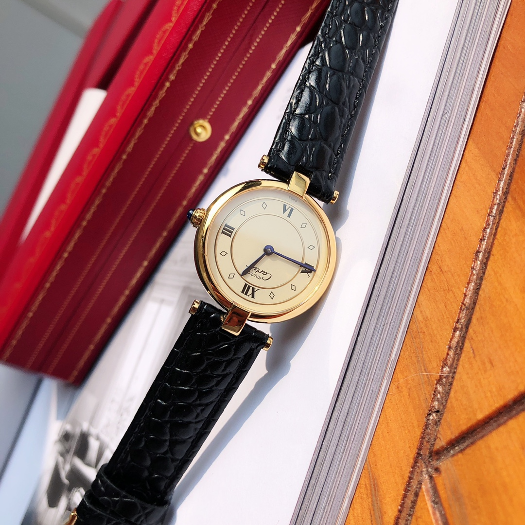 [TOP] Cartier 30mm Must De 21 Watch - Black