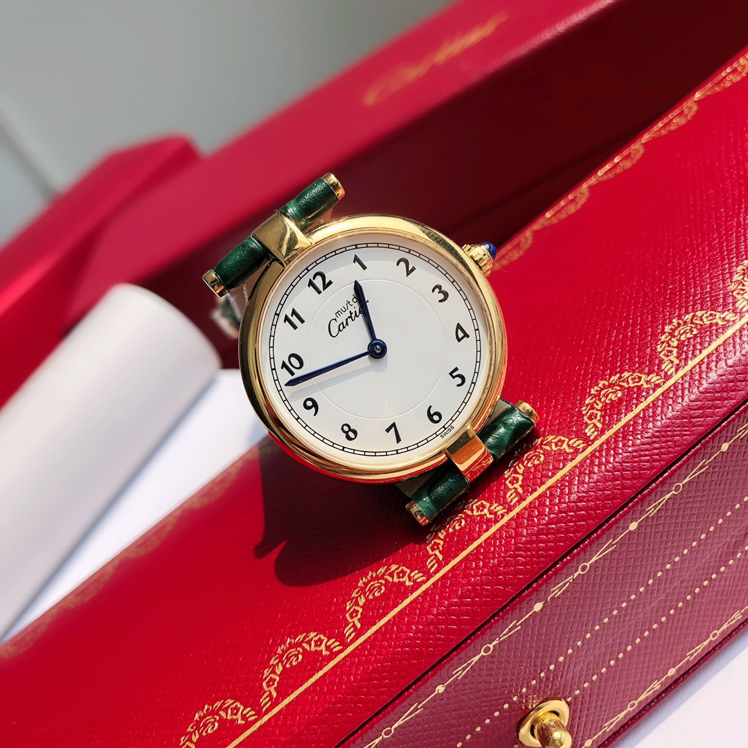 [TOP] Cartier 30mm Must De 21 Watch - Green