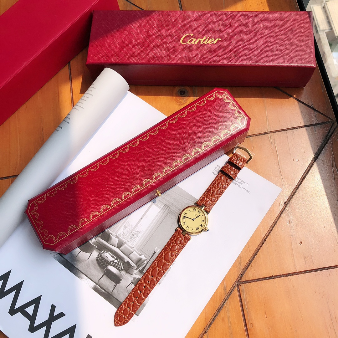 [TOP] Cartier 30mm Must De 21 Watch - Brown