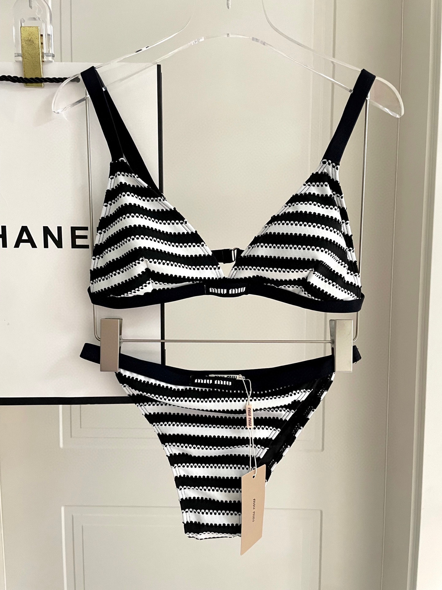 [TOP] Miu Miu Bikini Swimsuit - Black and White