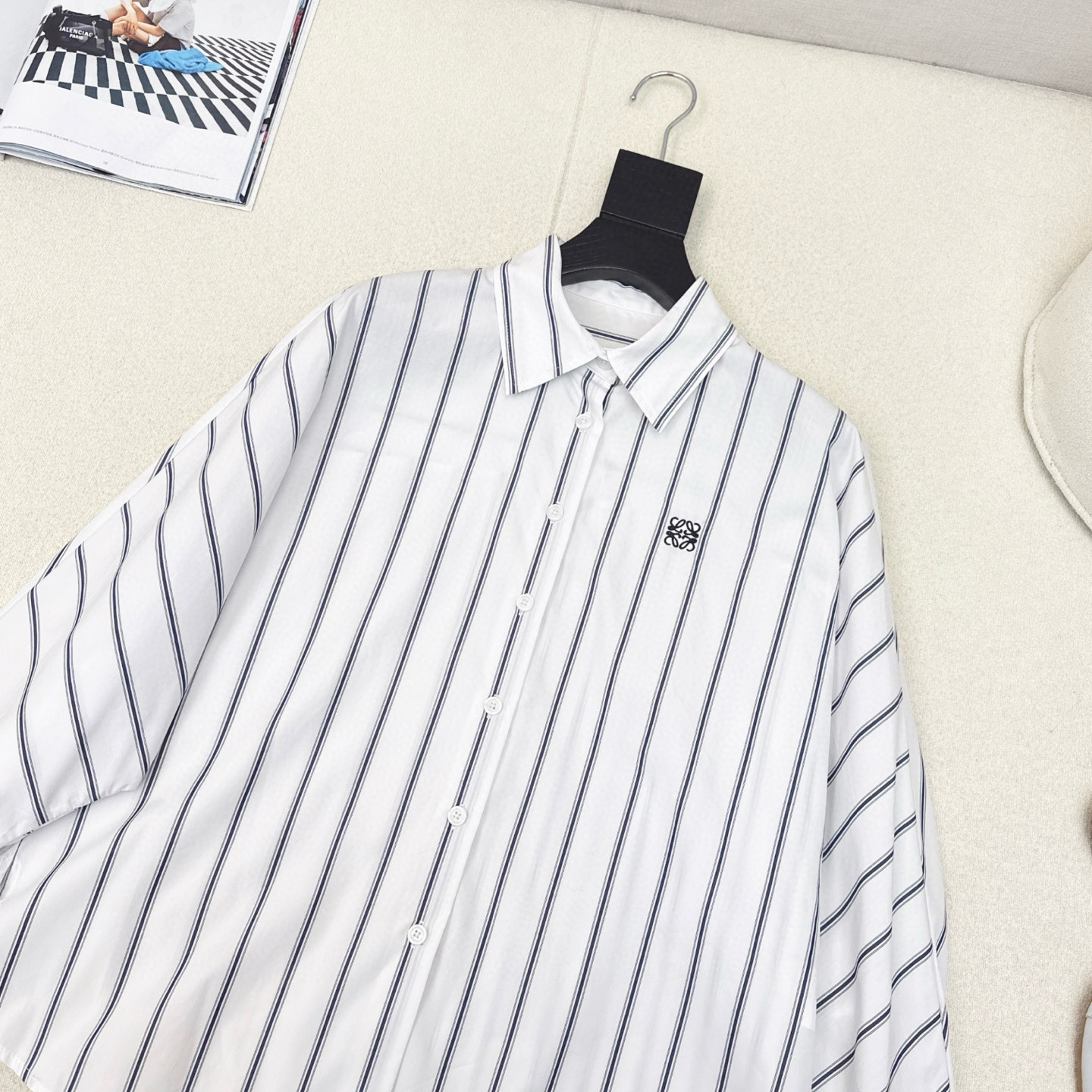 [TOP] LOEWE Stripe Shirt - White