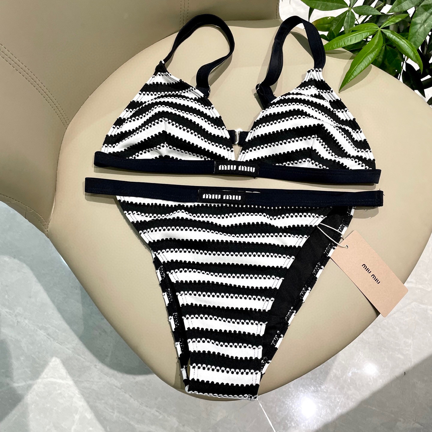 [TOP] Miu Miu Bikini Swimsuit - Black and White