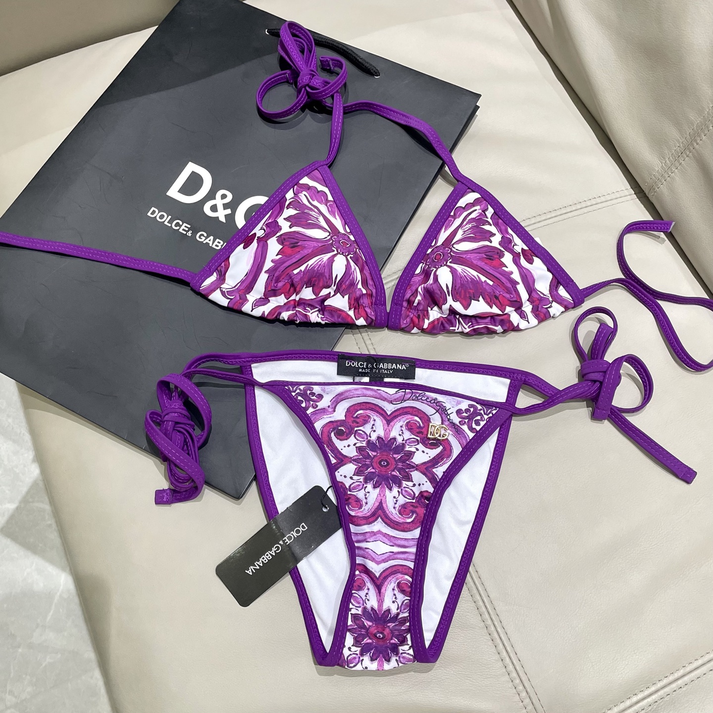 [TOP] Dolce & Gabbana DG Bikini Swimsuit - Purple