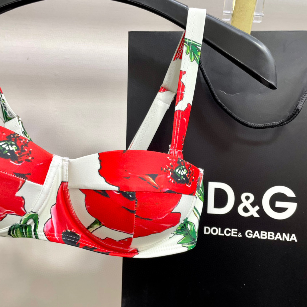 [TOP] Dolce & Gabbana DG Bikini Swimsuit - White
