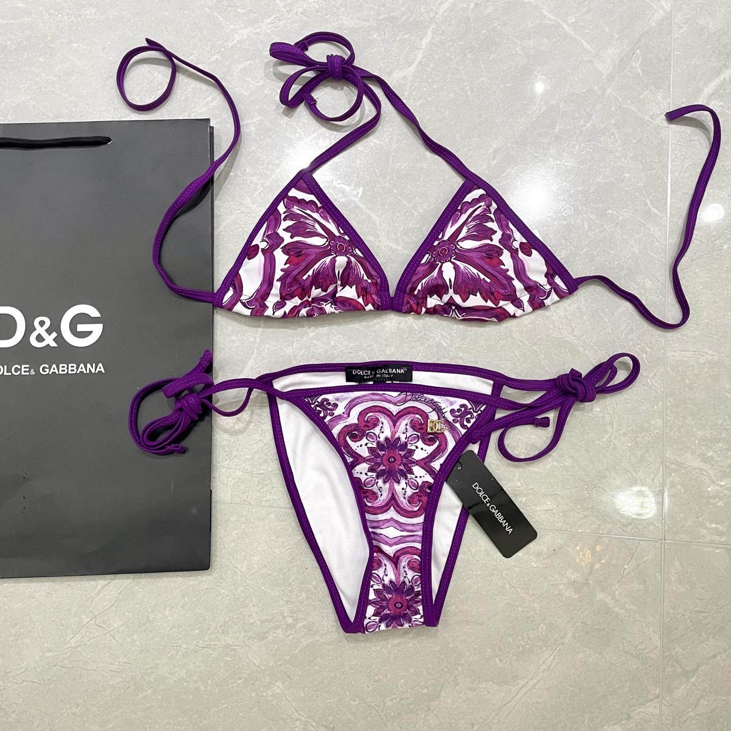 [TOP] Dolce & Gabbana DG Bikini Swimsuit - Purple