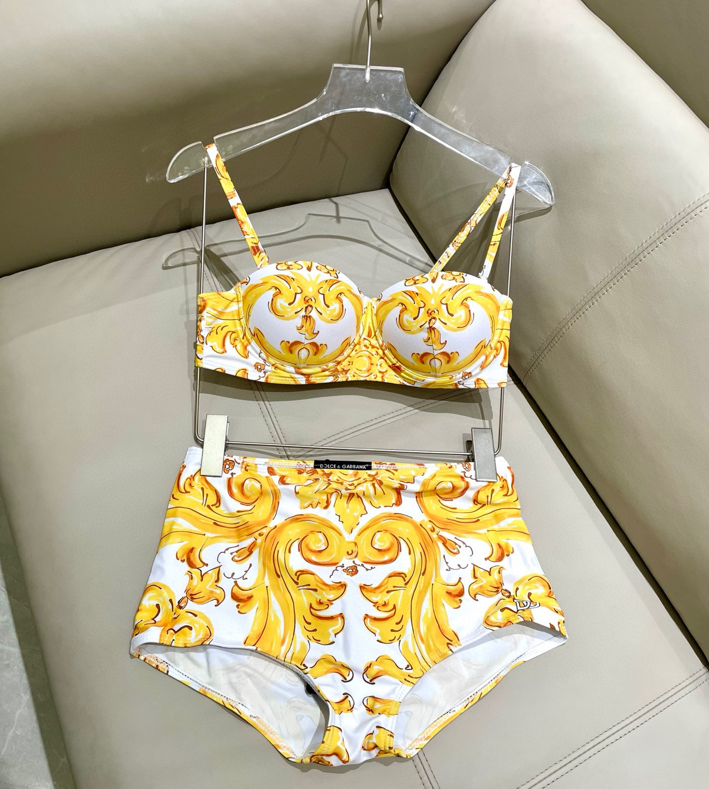 [TOP] Dolce & Gabbana DG Bikini Swimsuit - Yellow