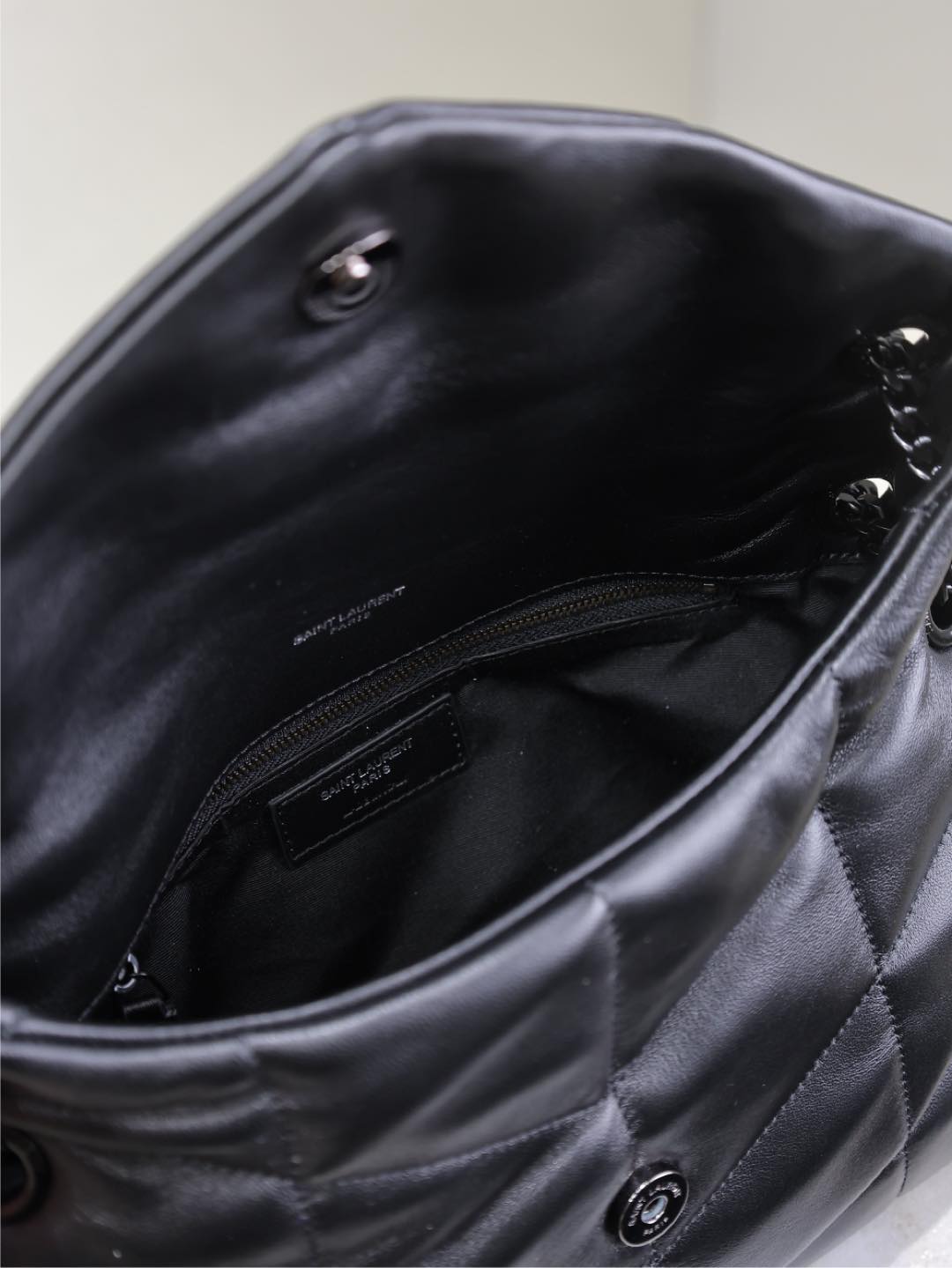 [TOP] Yves Saint Laurent YSL Lou Lou Puffer Small Leather - Black