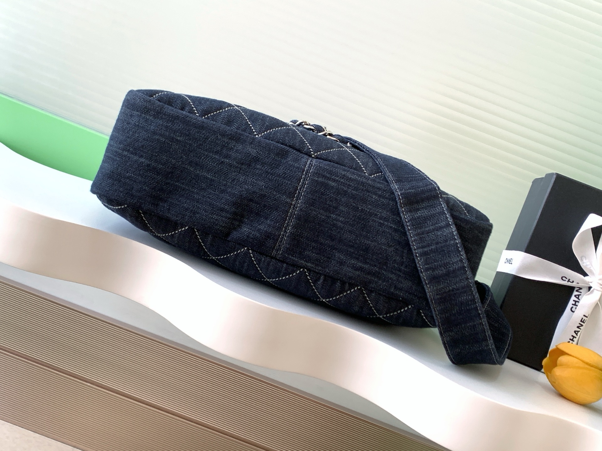 [TOP] CHANEL Denim Flap Bag 22x34x10cm/30x40x11cm - Denim Blue