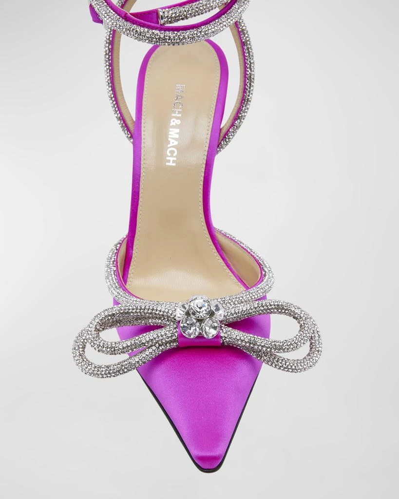 [TOP] Mach & Mach Strass Bow Double Ankle-Strap Pumps - Purple