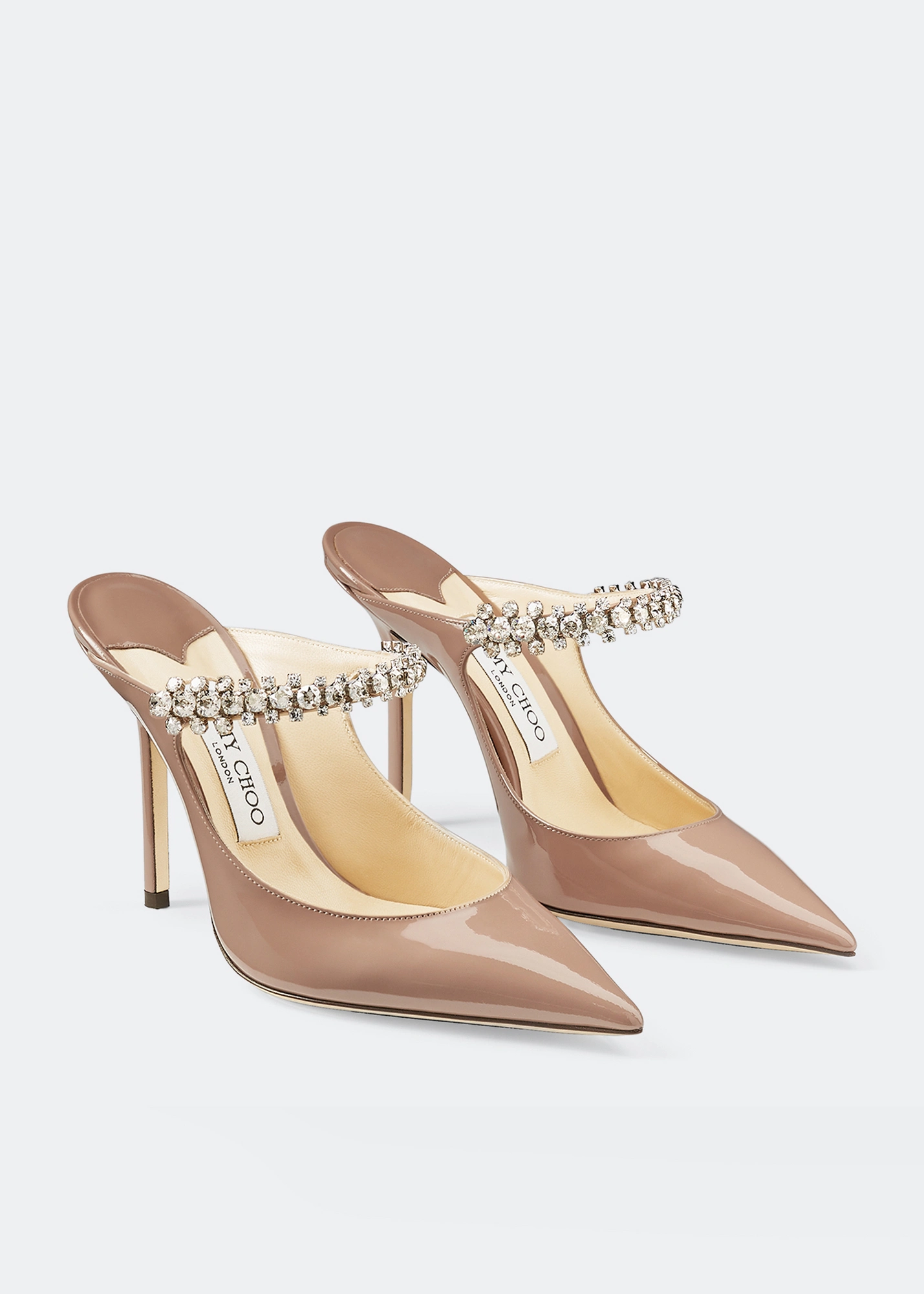 [TOP] Jimmy Choo Bing Heel 10cm Crystal Lambskin - Pink