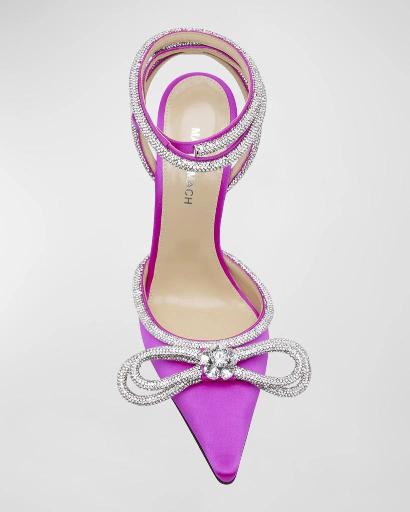 [TOP] Mach & Mach Strass Bow Double Ankle-Strap Pumps - Purple