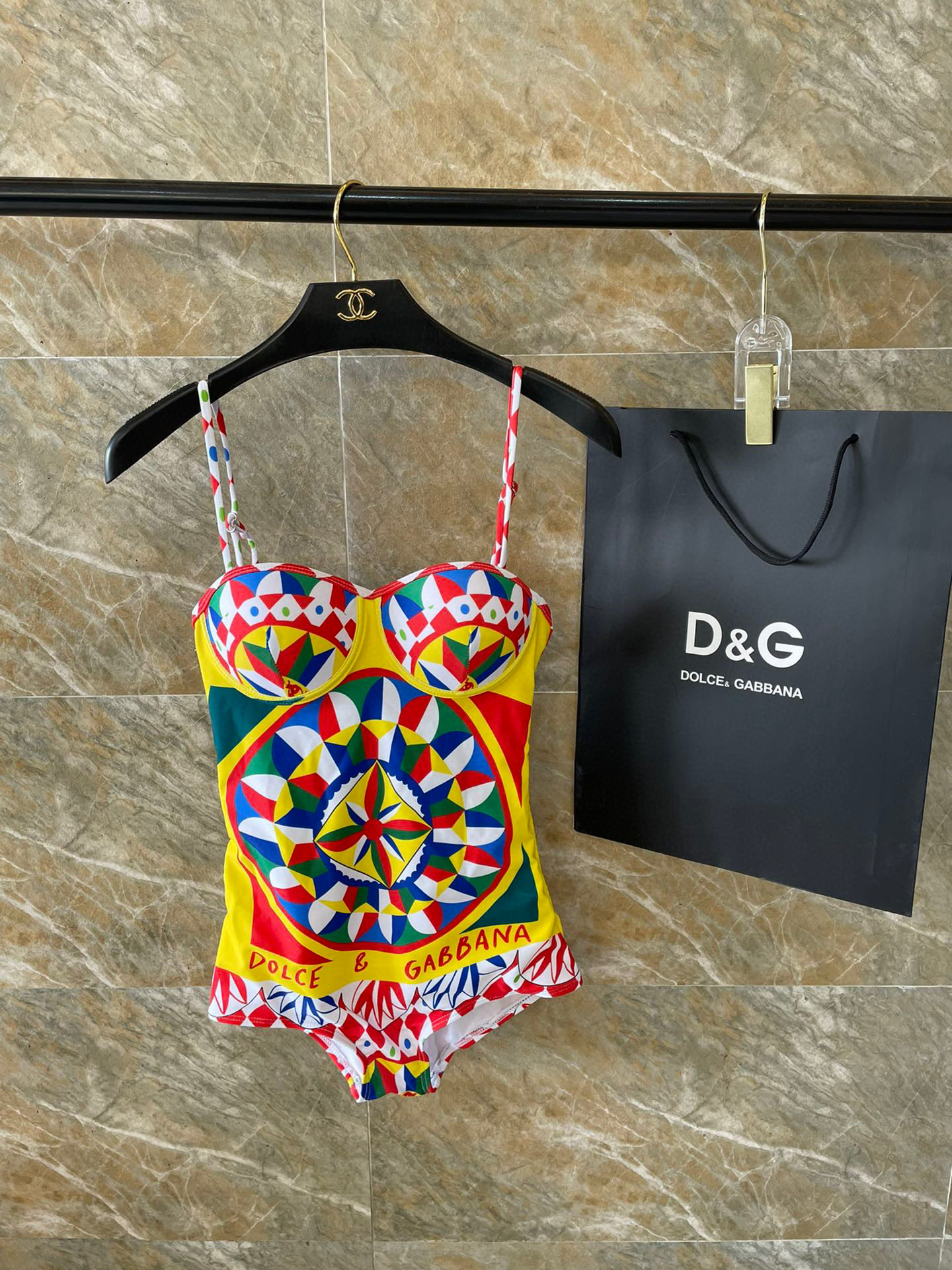 [TOP] Dolce & Gabbana DG One-Piece Swimsuit - Colorful
