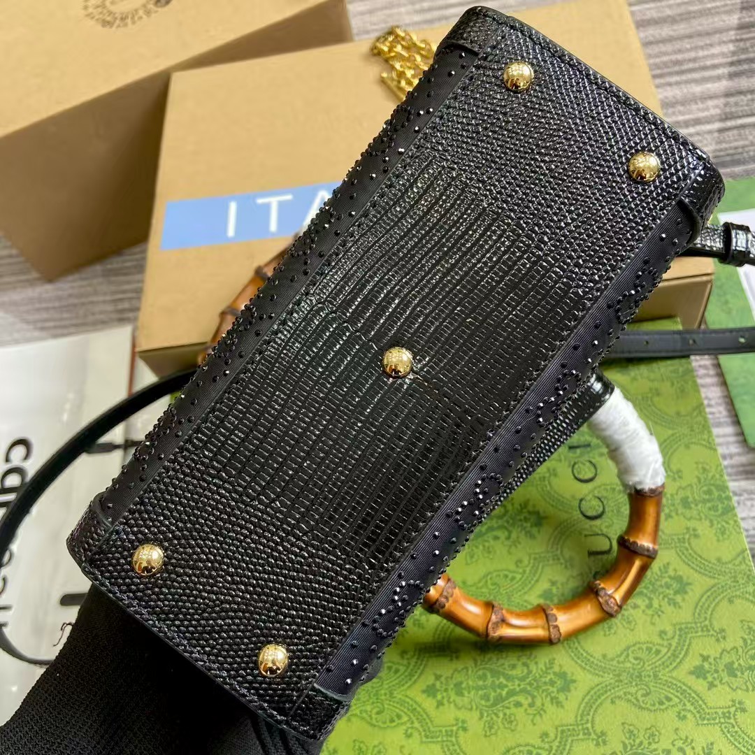 [TOP] GUCCI G*G Diana Tote Bag 20x16x10cm - Black