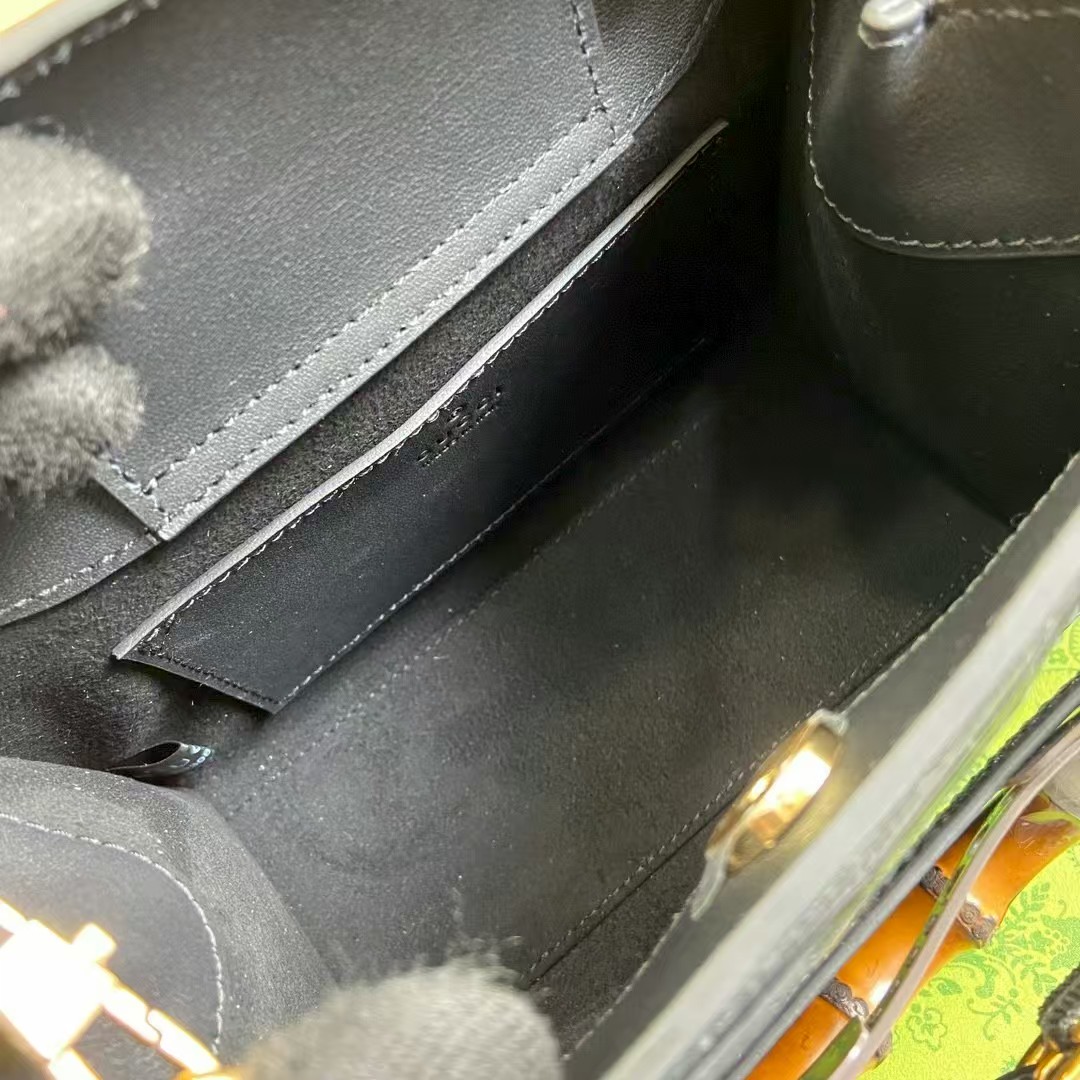 [TOP] GUCCI G*G Diana Tote Bag 20x16x10cm - Black